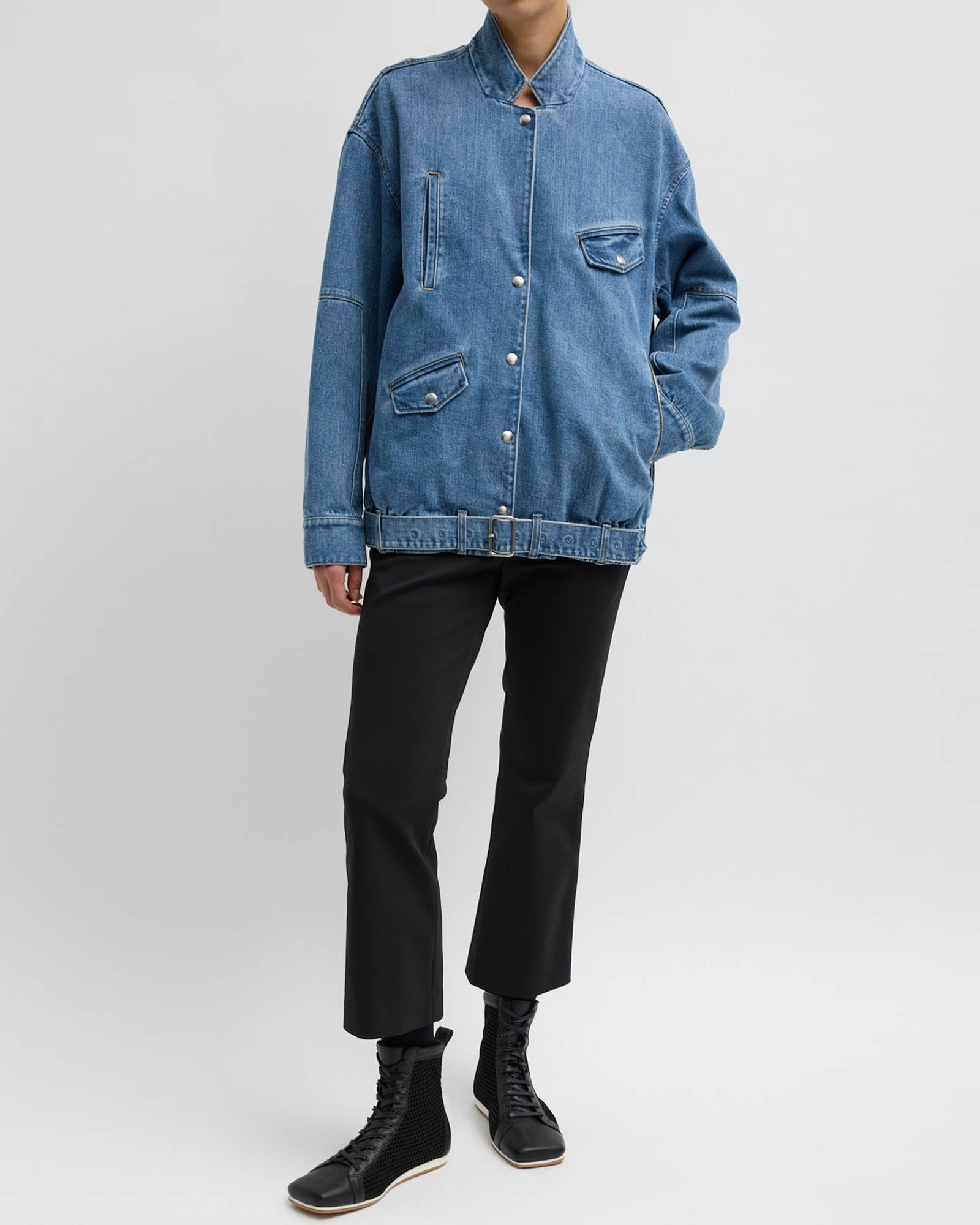 Denim Moto Bomber