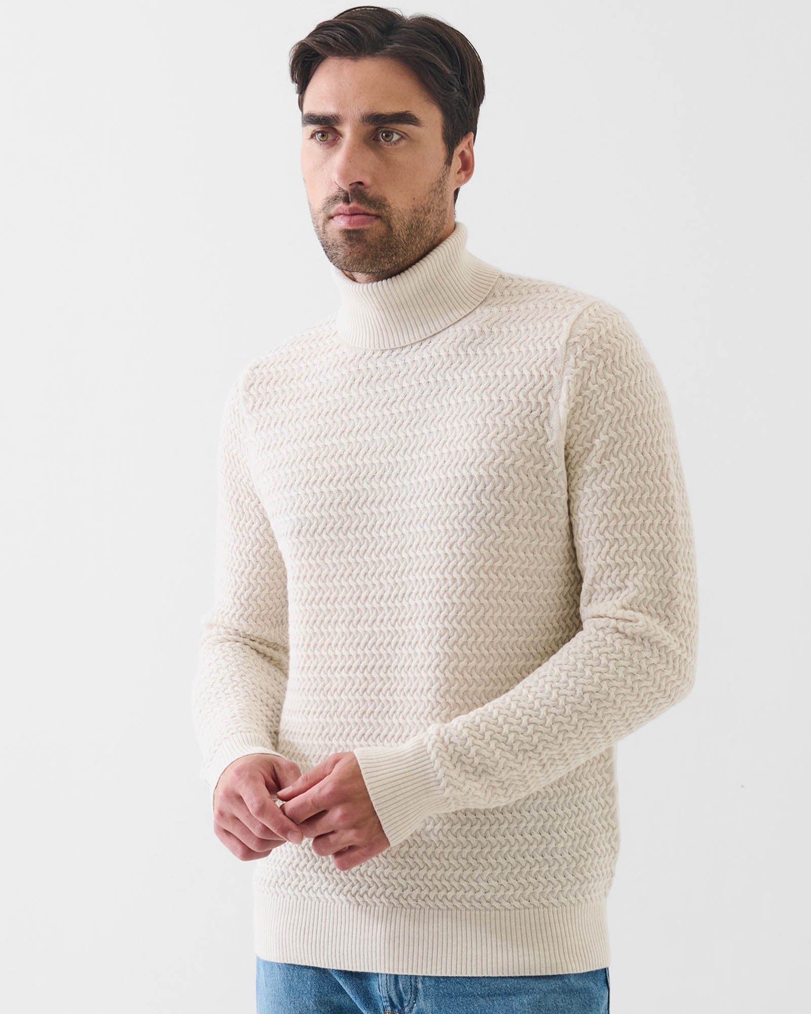Merino Textured Turtleneck
