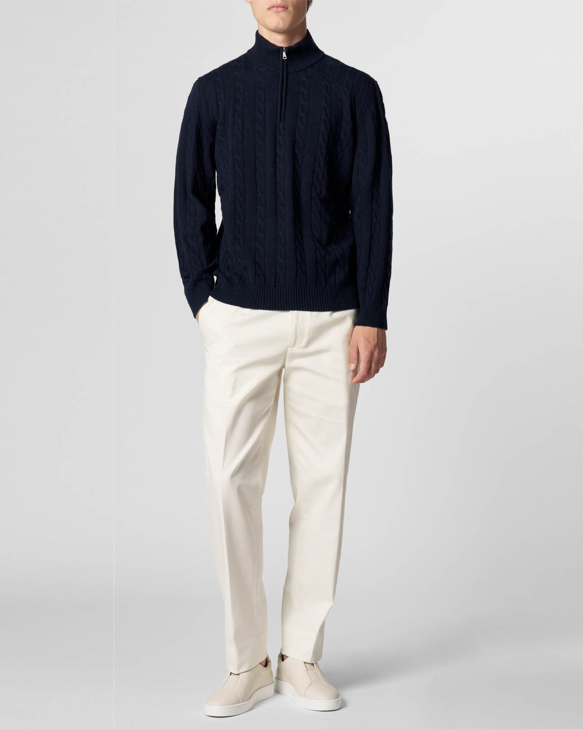 Zipper Cable Sweater