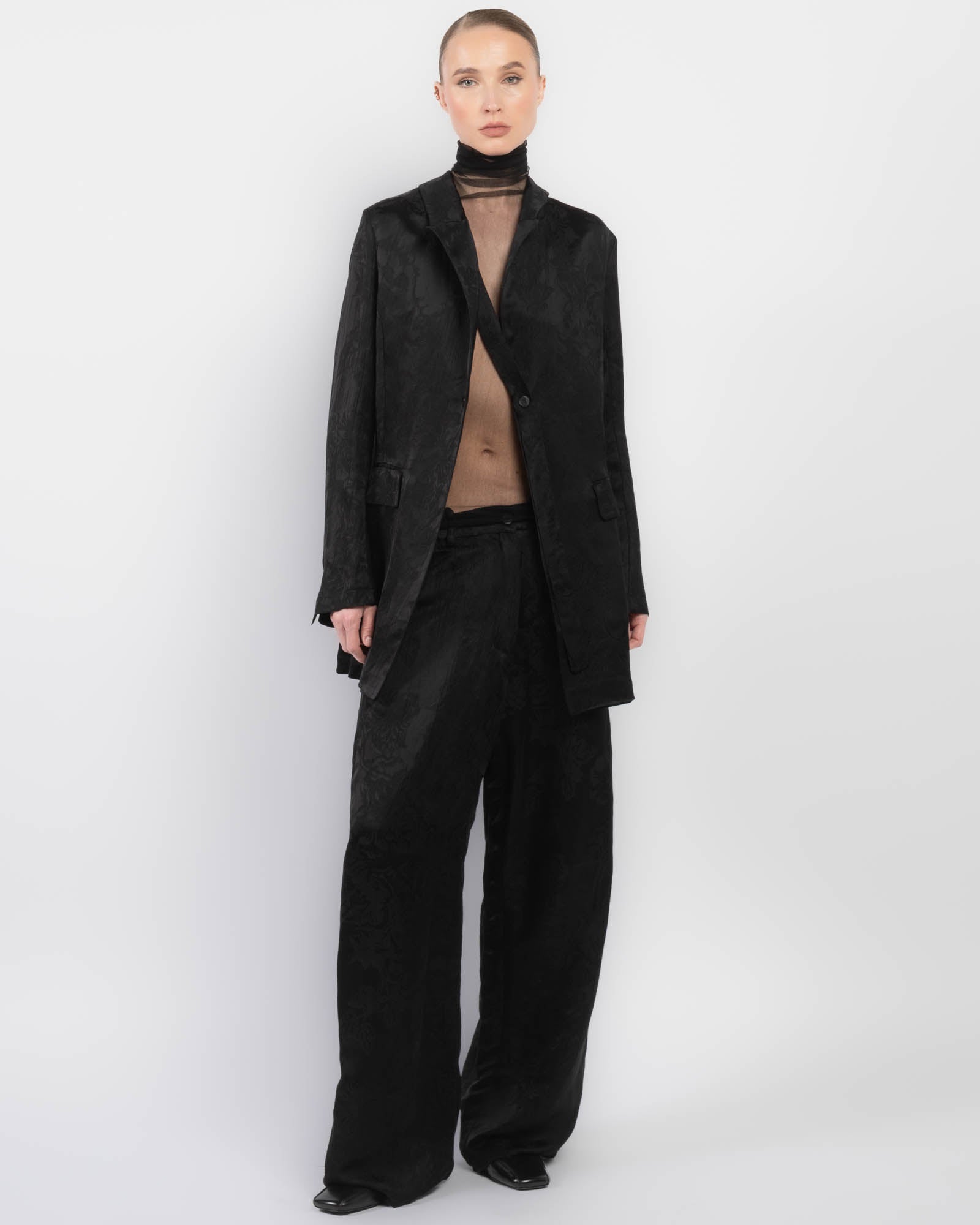 Back Tie Collar Jacket