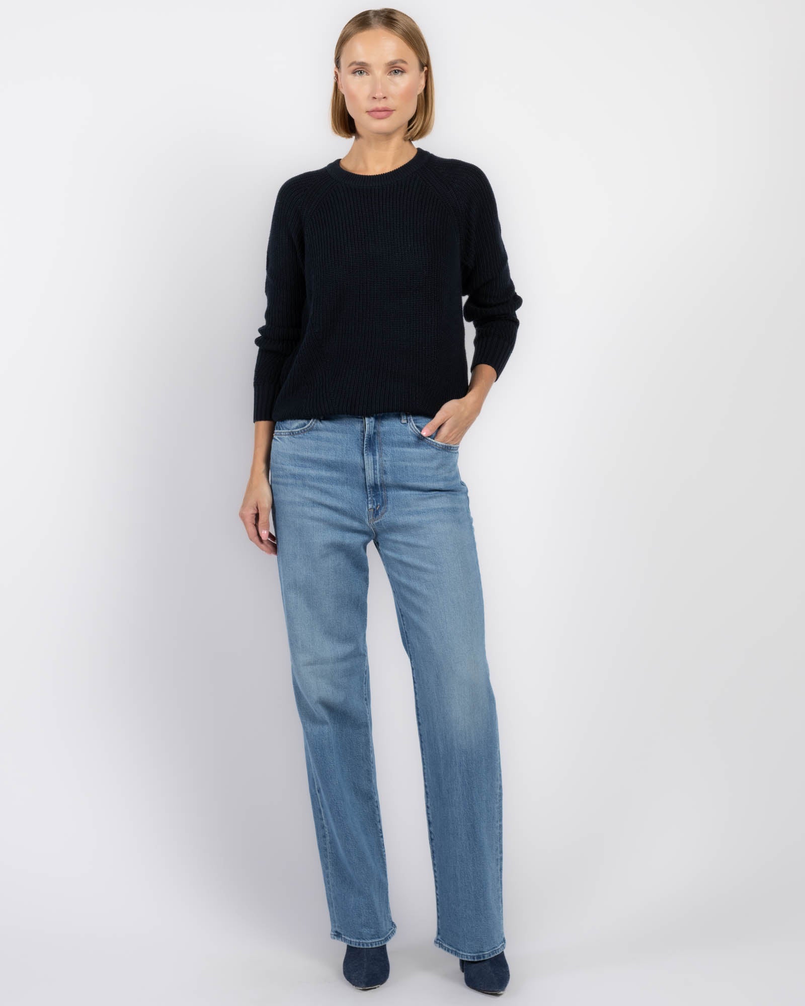 Pull Shaker à motif festonné vieilli