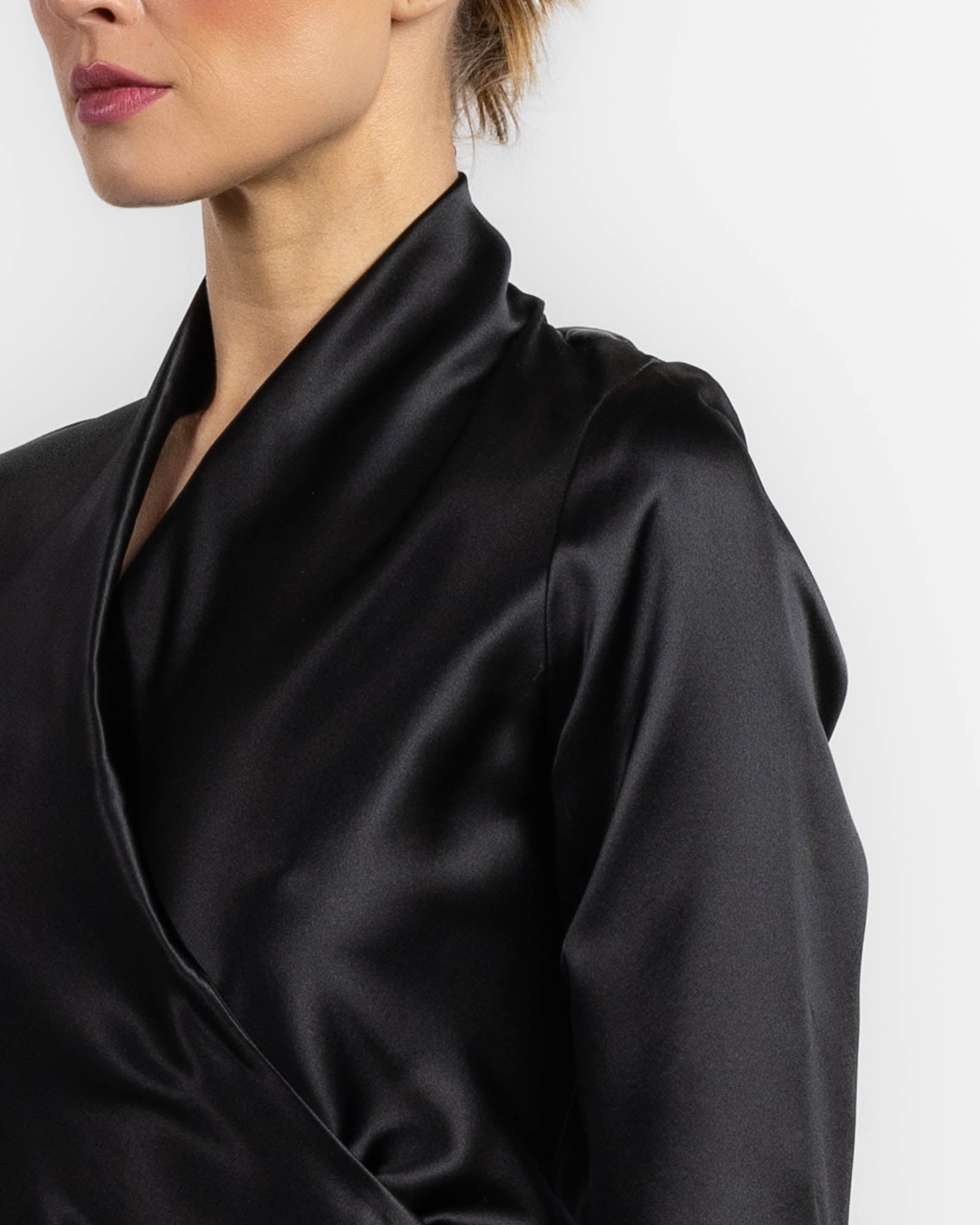 Three-Quarter Sleeve Wrap Top