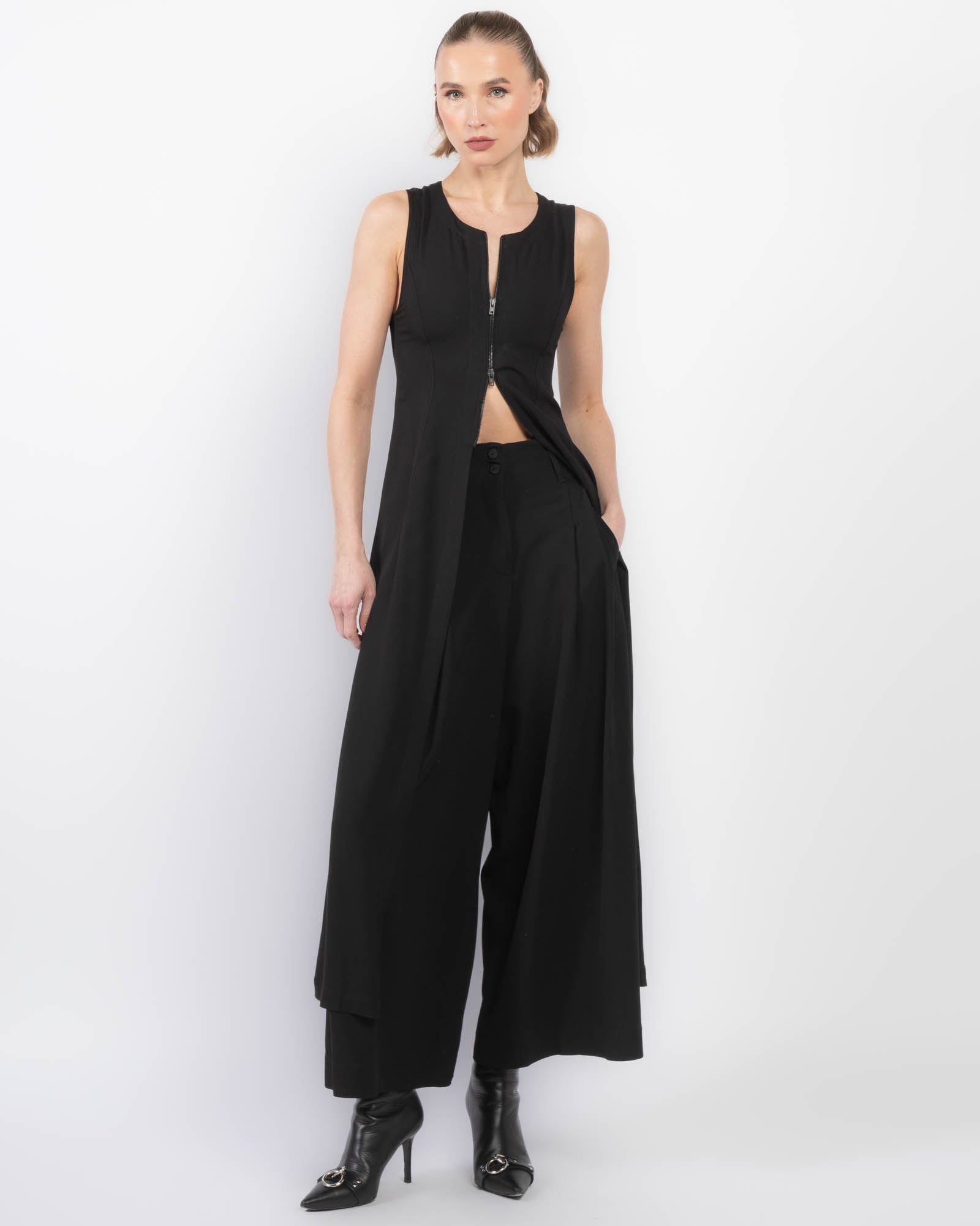 Zipper Long Waistcoat