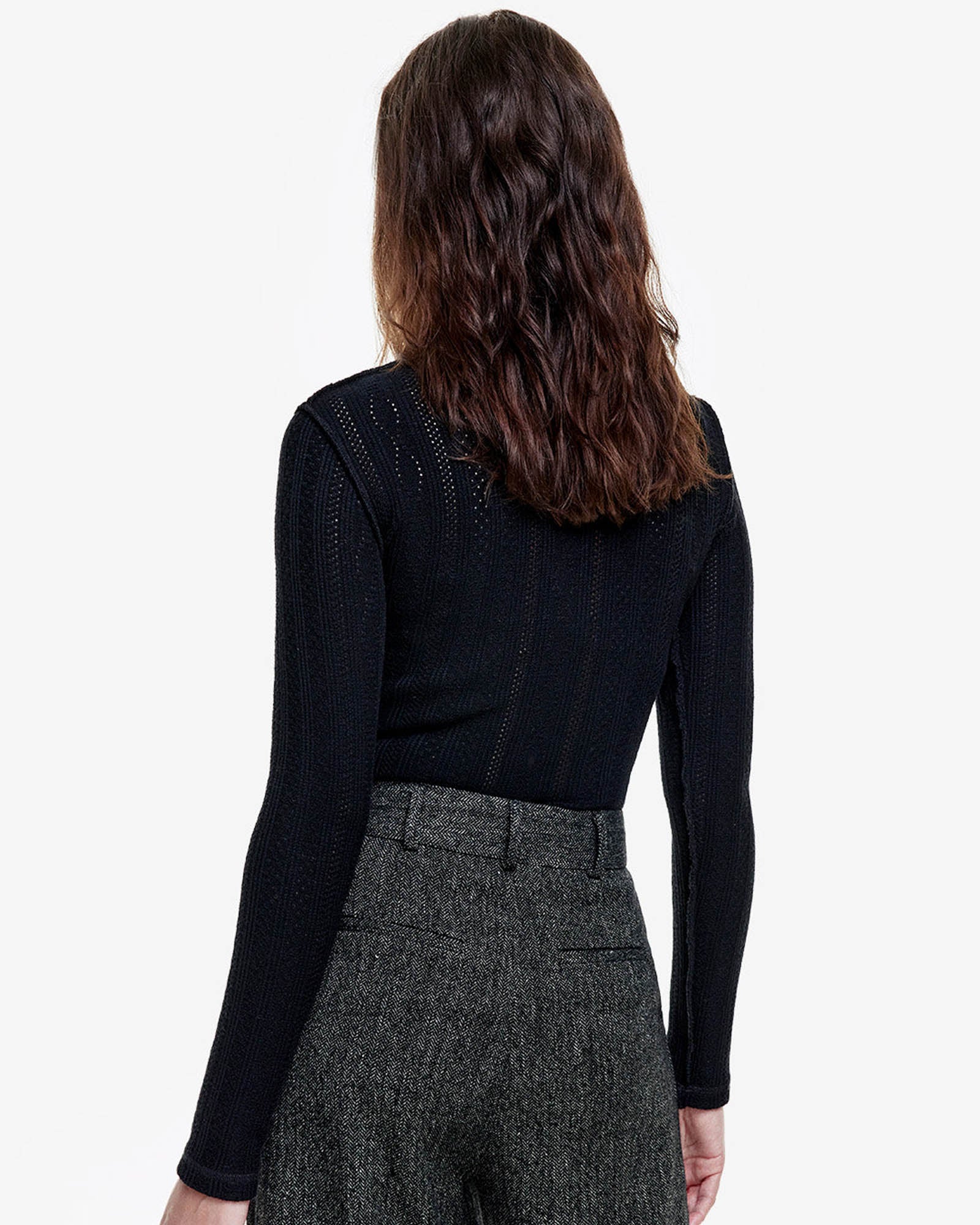 Pointelle Turtleneck Sweater