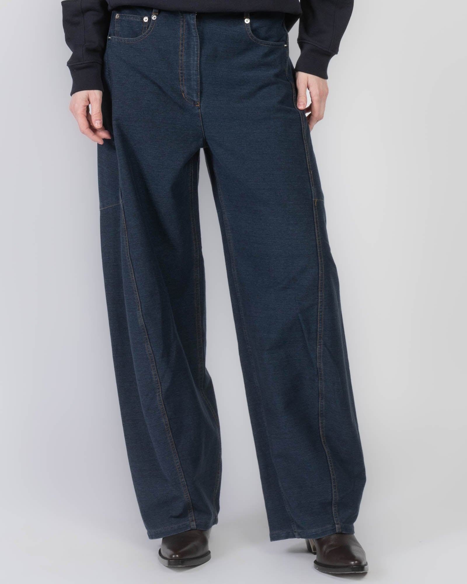 Barrel Denim Knit Jeans