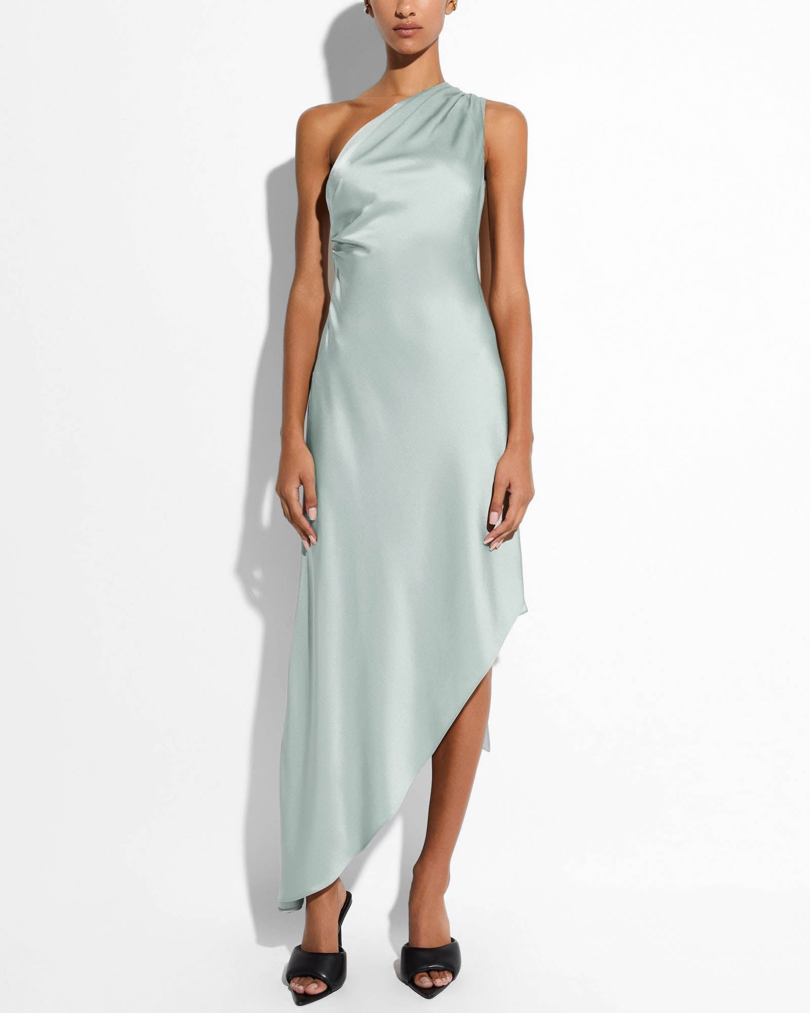 Satin One Shoulder Dress