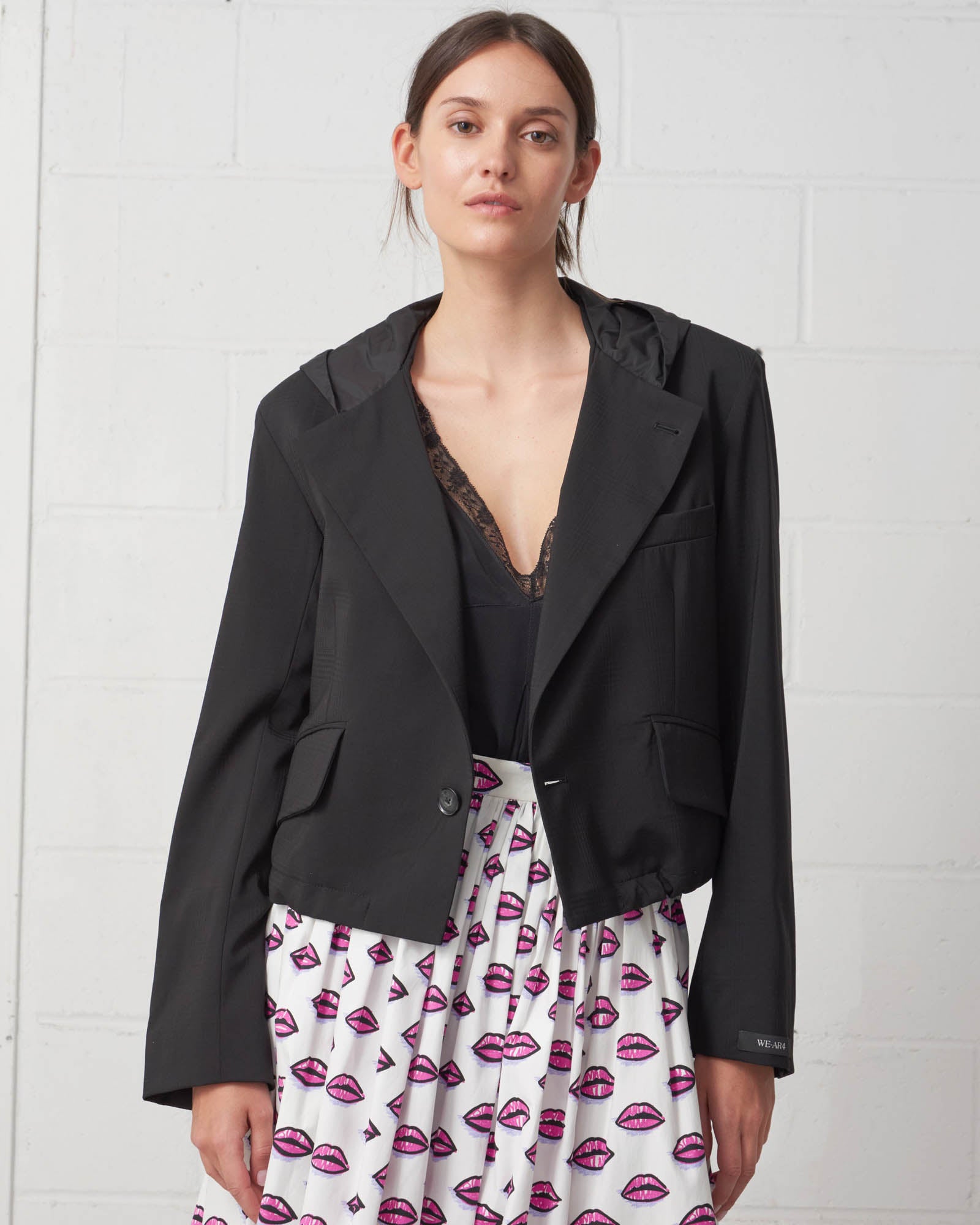 Blazer court à capuche