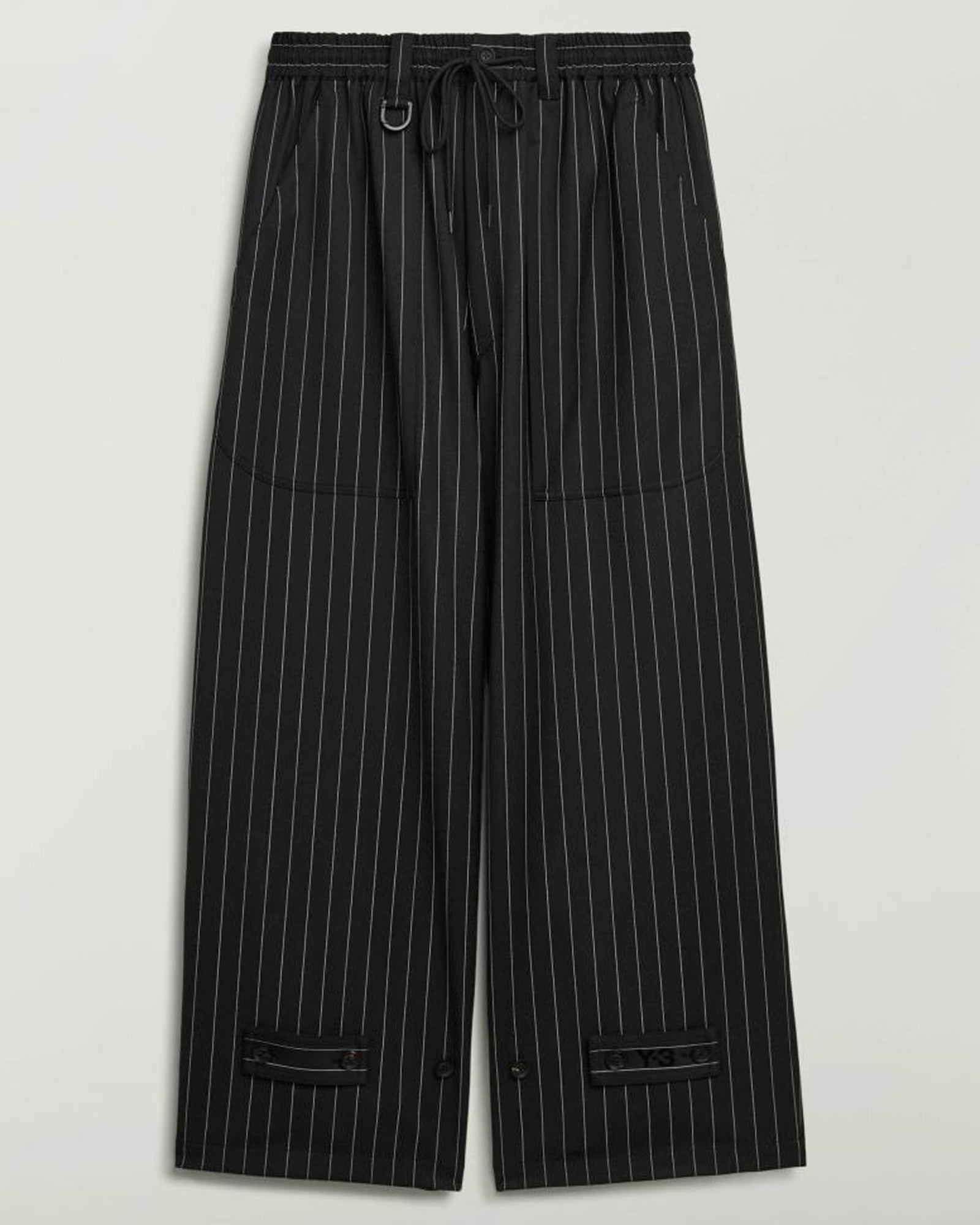 Pinstripe Refined Wool Wide Leg Tracksuit Bottoms