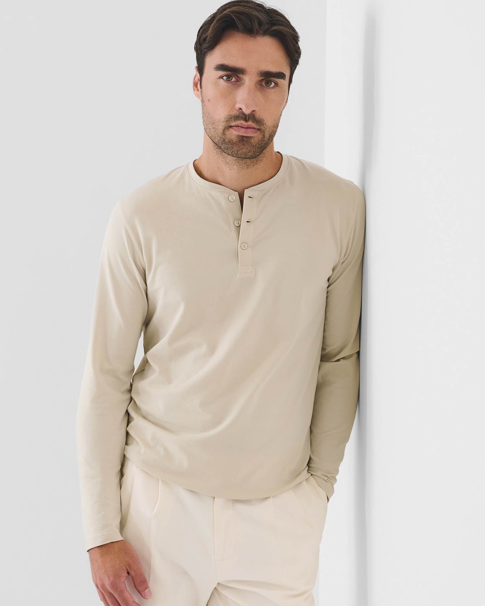 Long Sleeve Stretch Henley