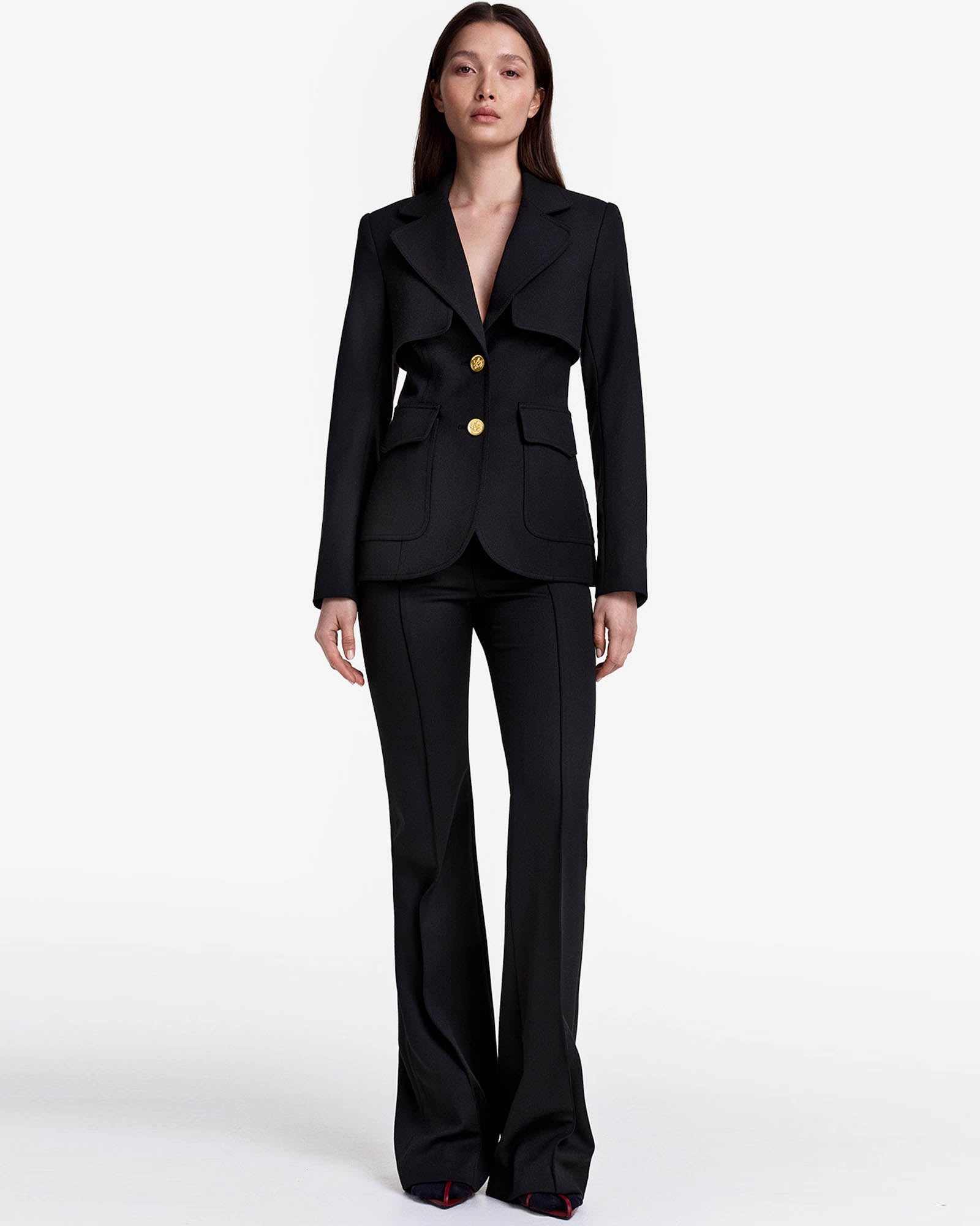 Pintuck Flare Pants
