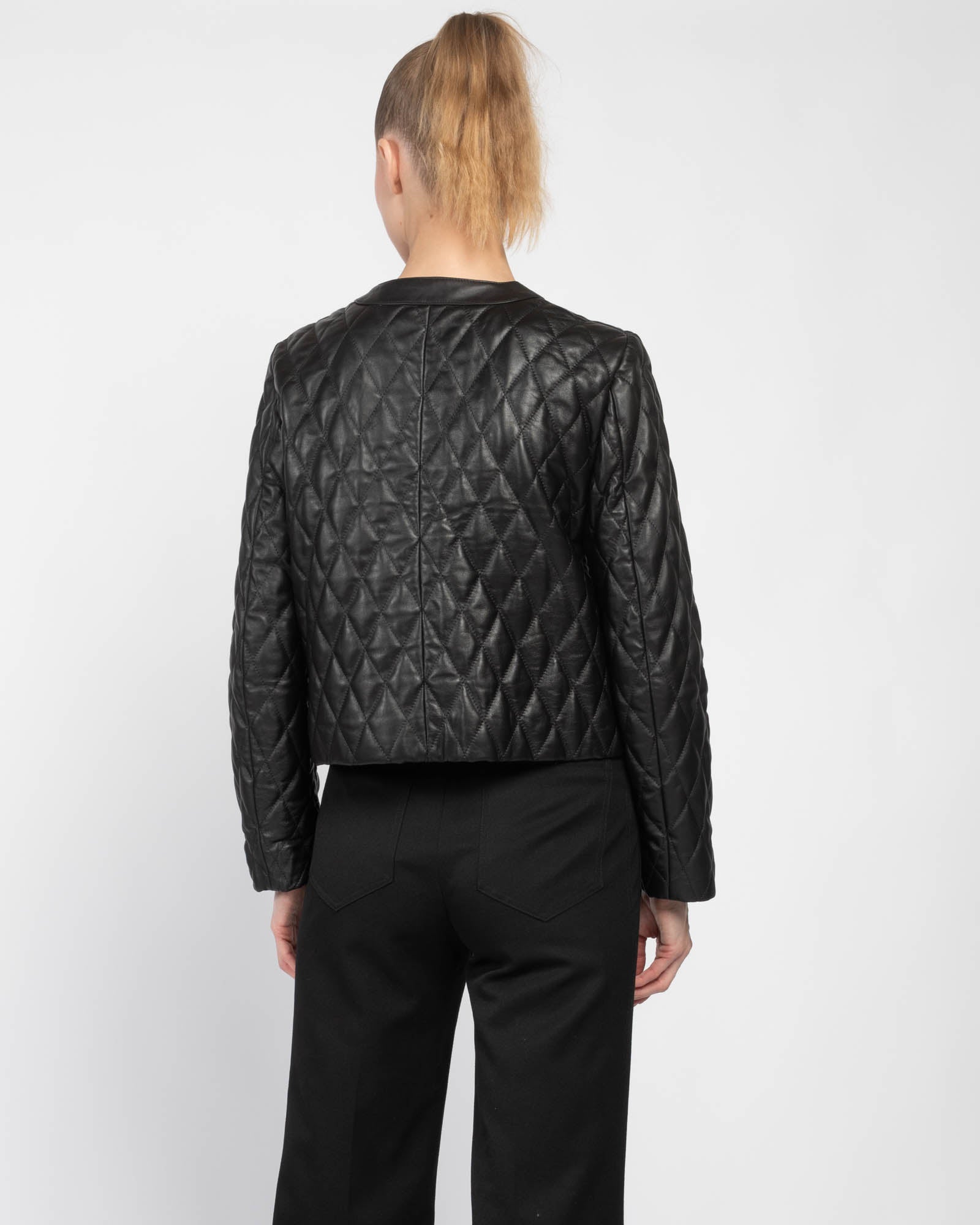Veste en cuir matelassée Amy