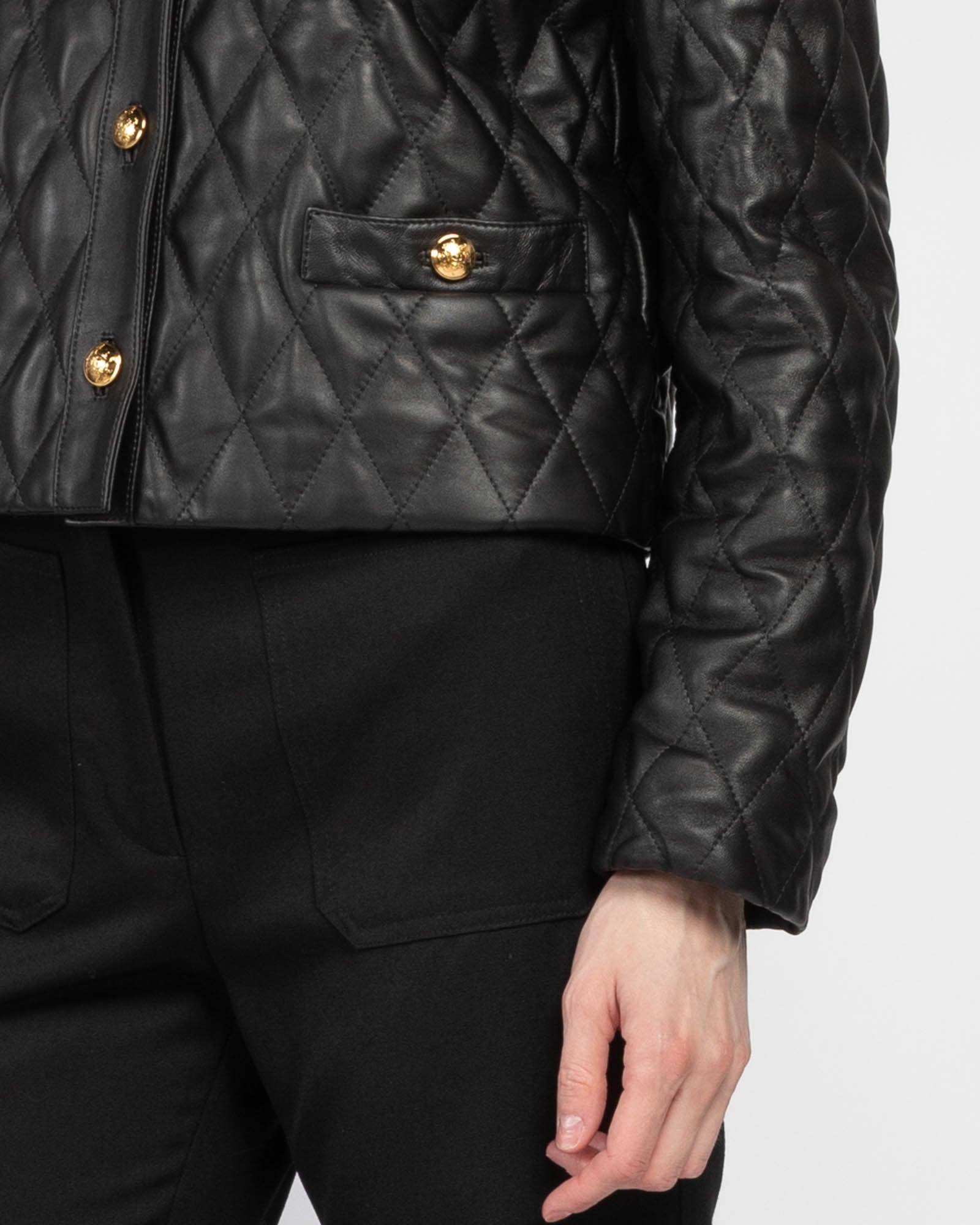 Veste en cuir matelassée Amy