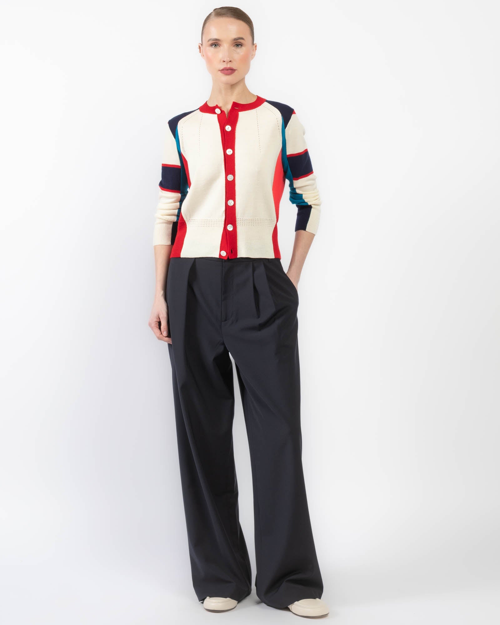 Crewneck Long Sleeve Cardigan