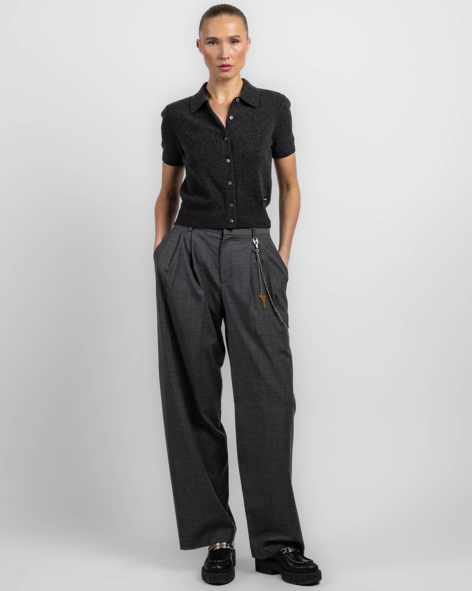 Short Sleeve Polo Cardigan