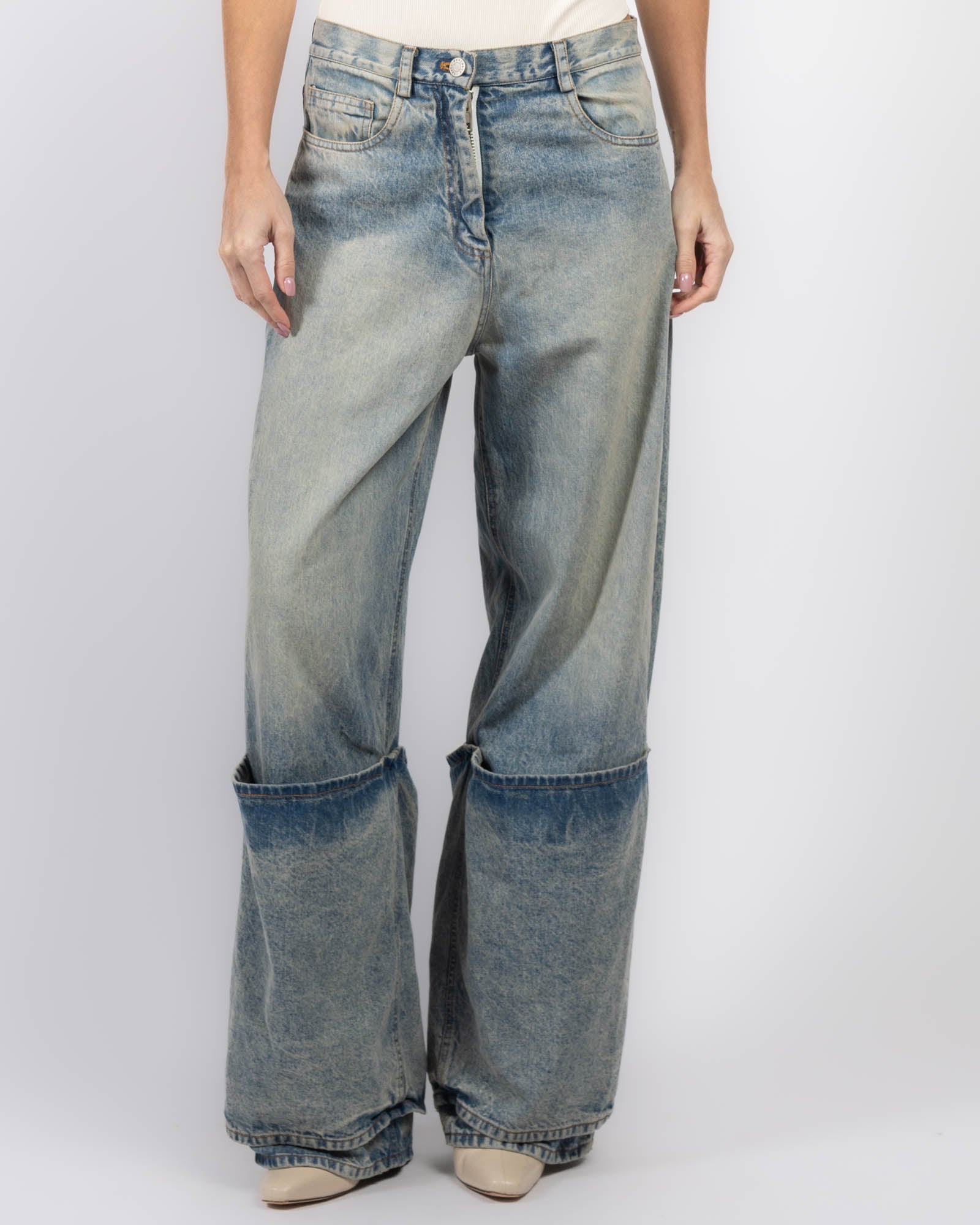 Bleached Denim Jeans