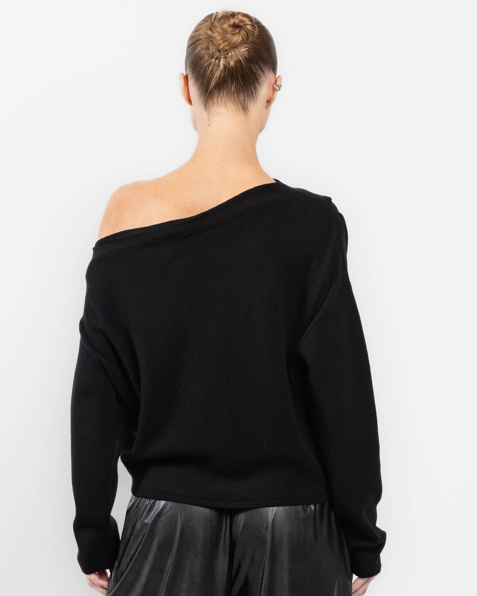 Long Sleeve Asymmetrical Drape Sweater
