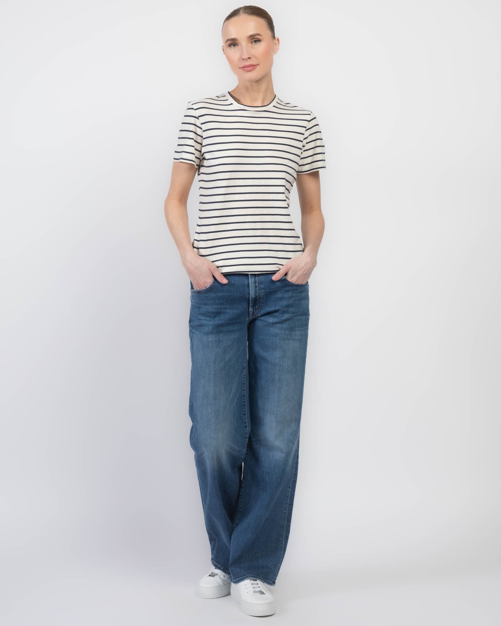 Mid Rise Maven Sneak Jeans