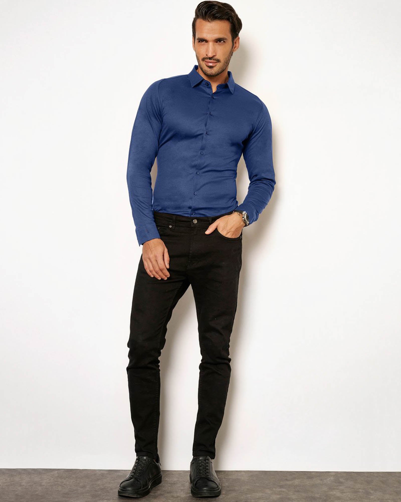 Long Sleeve Solid Pique Shirt