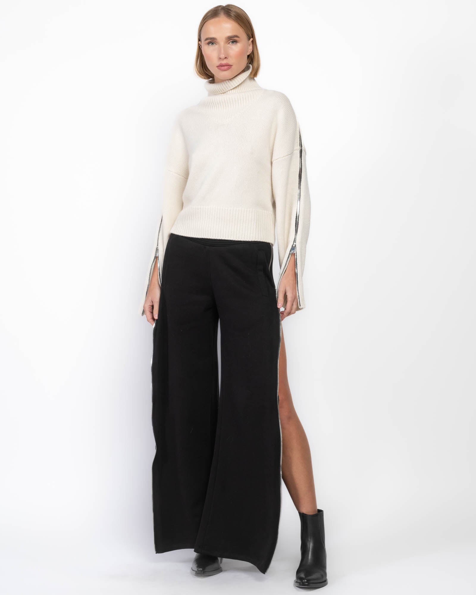 Pantalon de jogging surdimensionné à fermeture éclair