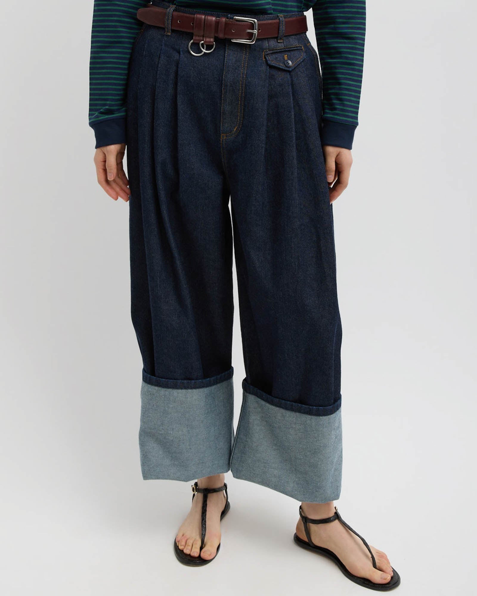 Triple Pleat Jeans
