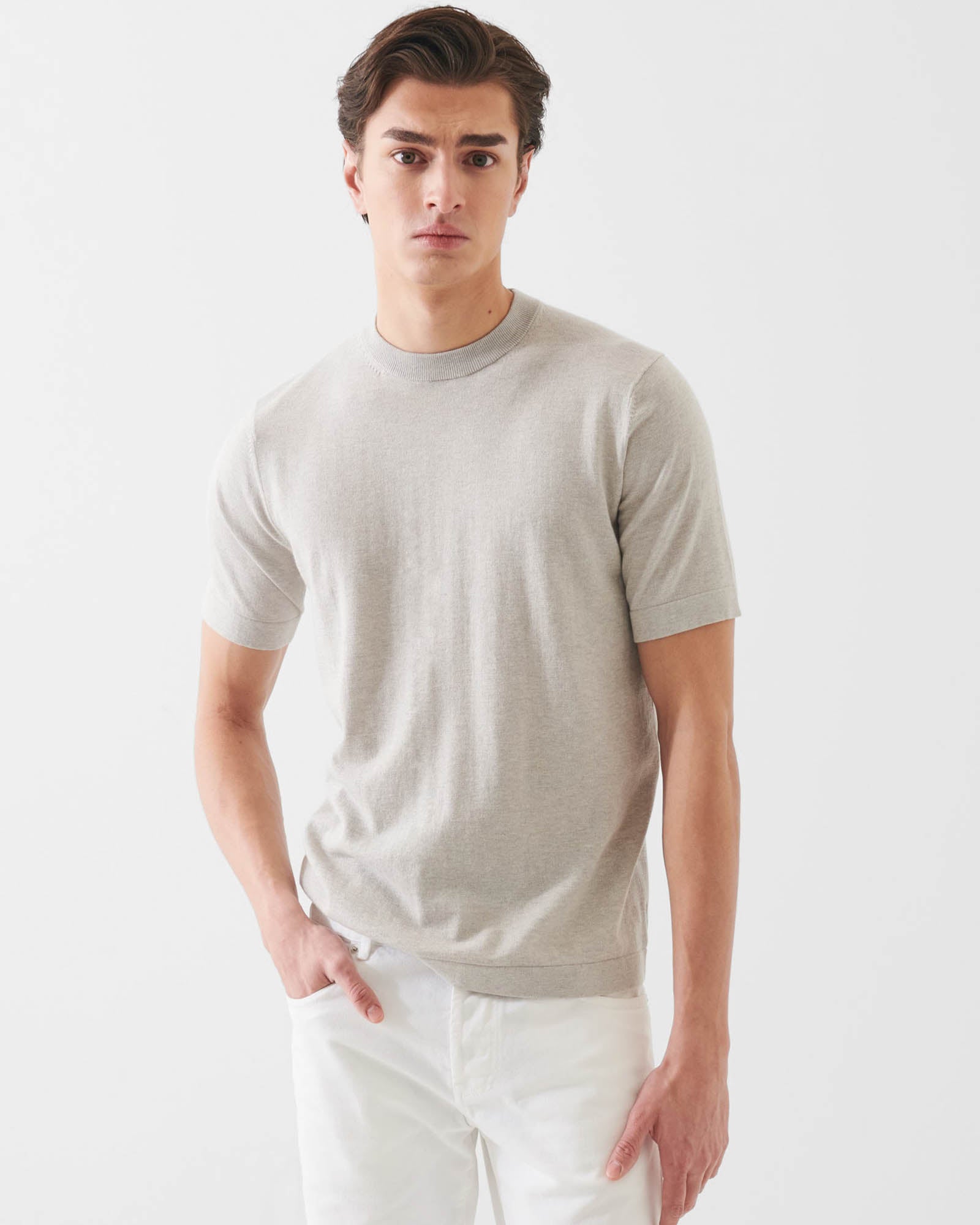 Short Sleeve Cashmere Crewneck