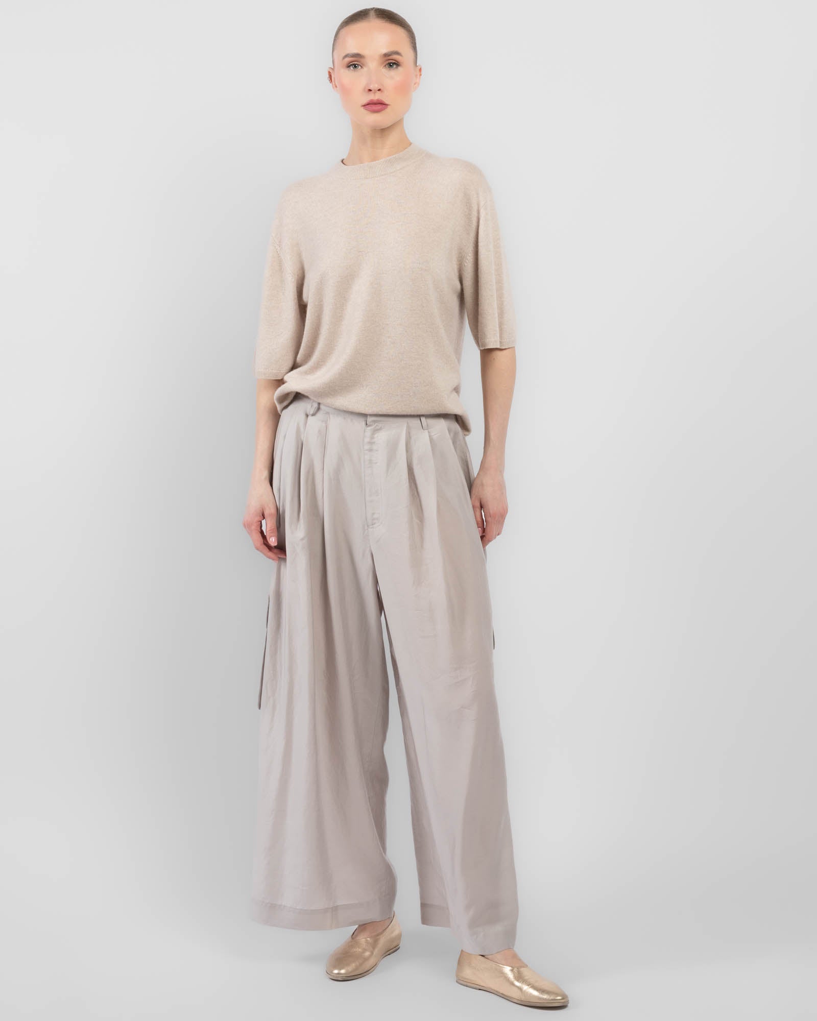 Voile Triple Pleat Pants