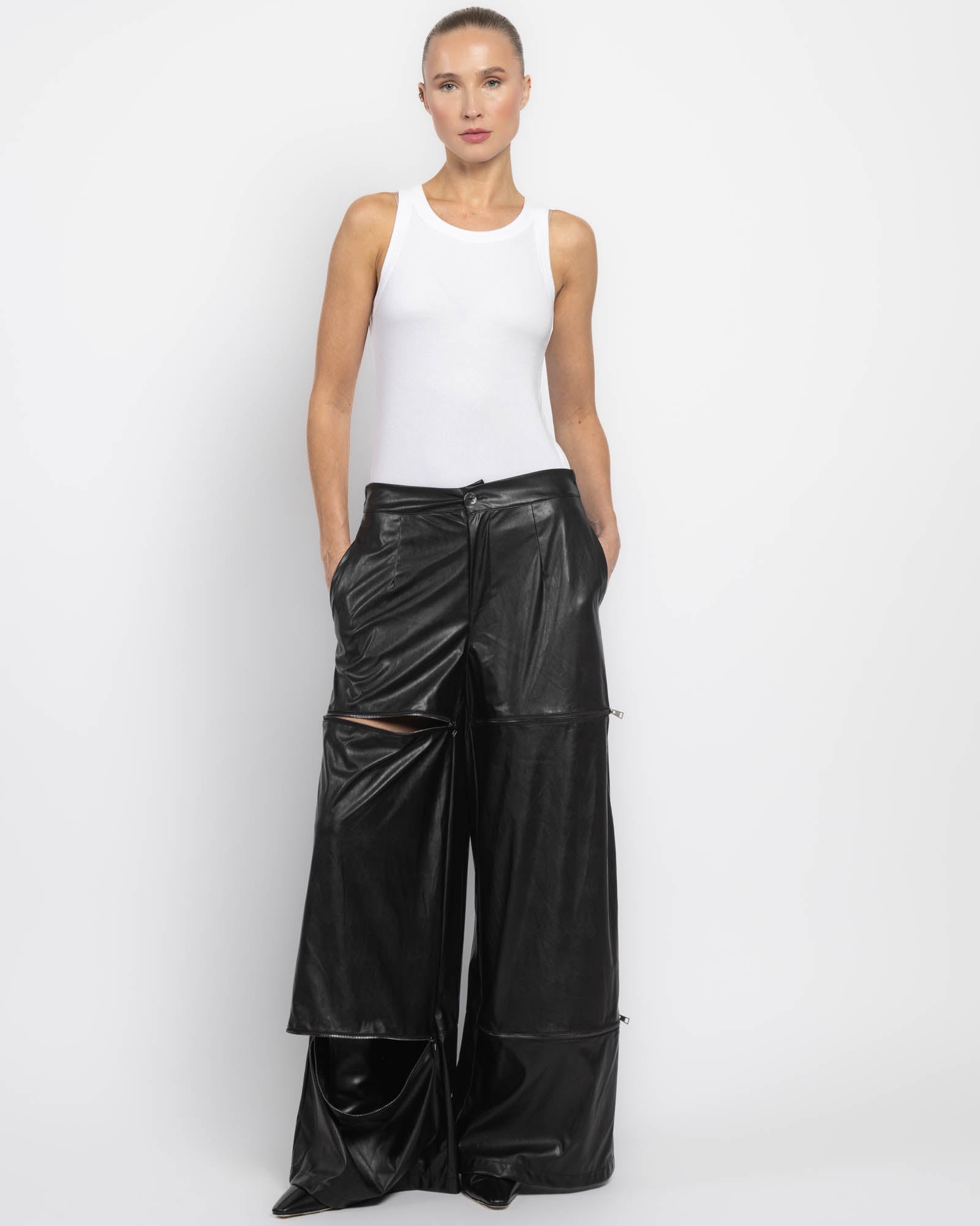 Pantalon zippé Ecopelle