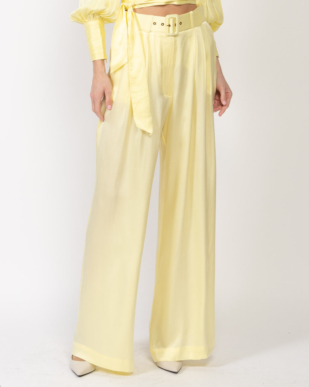 Silk Tuck Pants