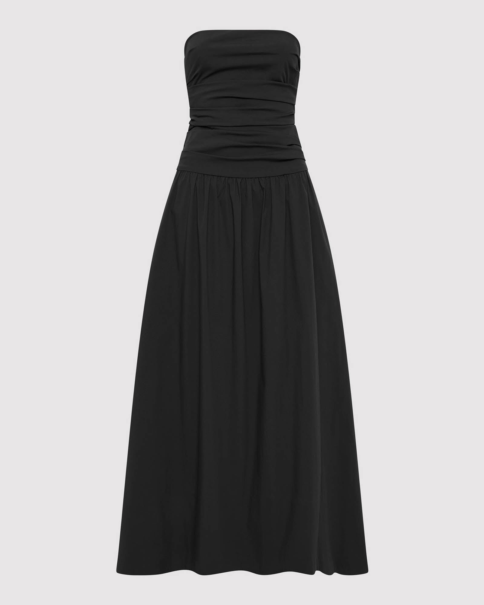 Gather Strapless Tie Dress