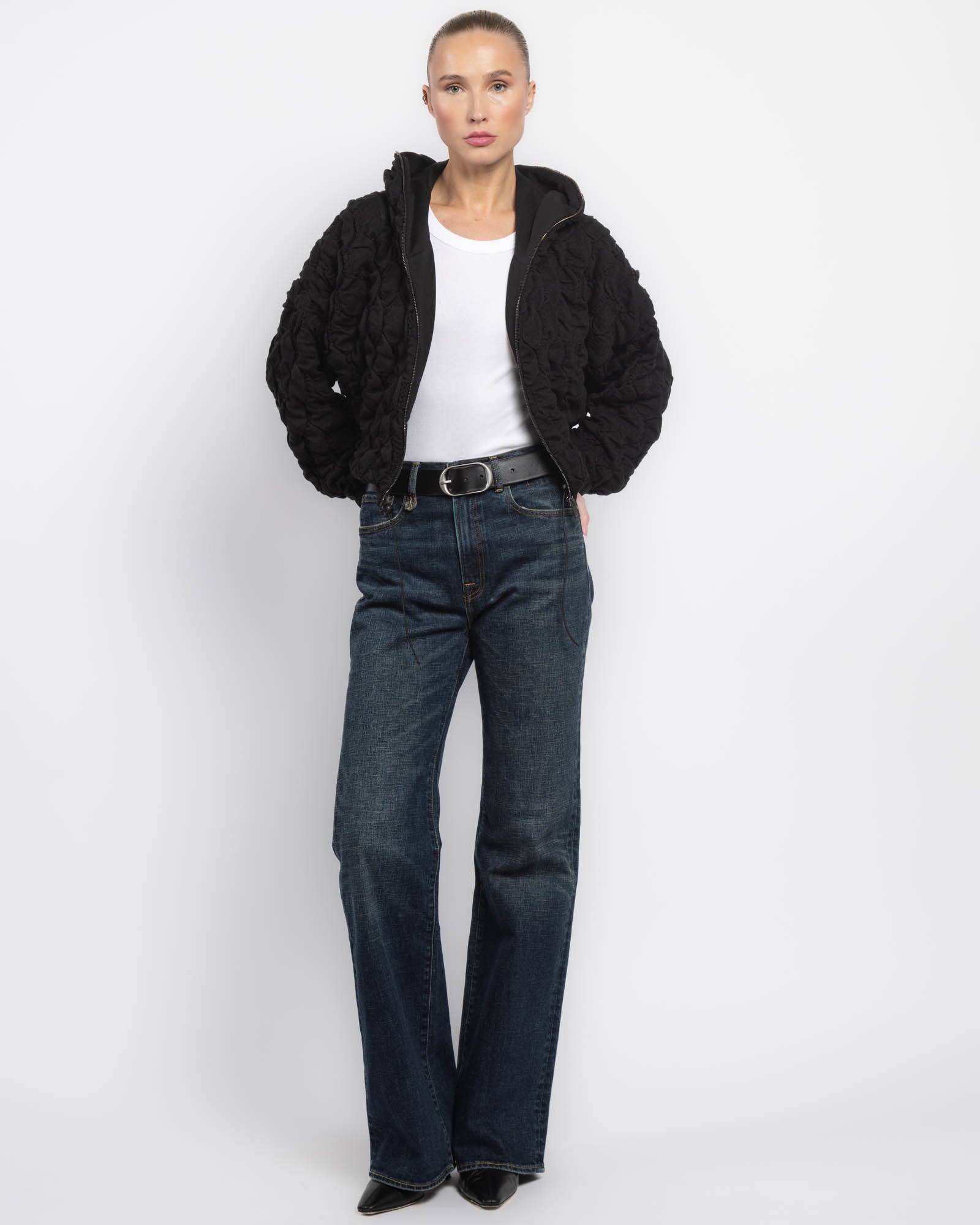 Crop Hooded Bomber Jacket