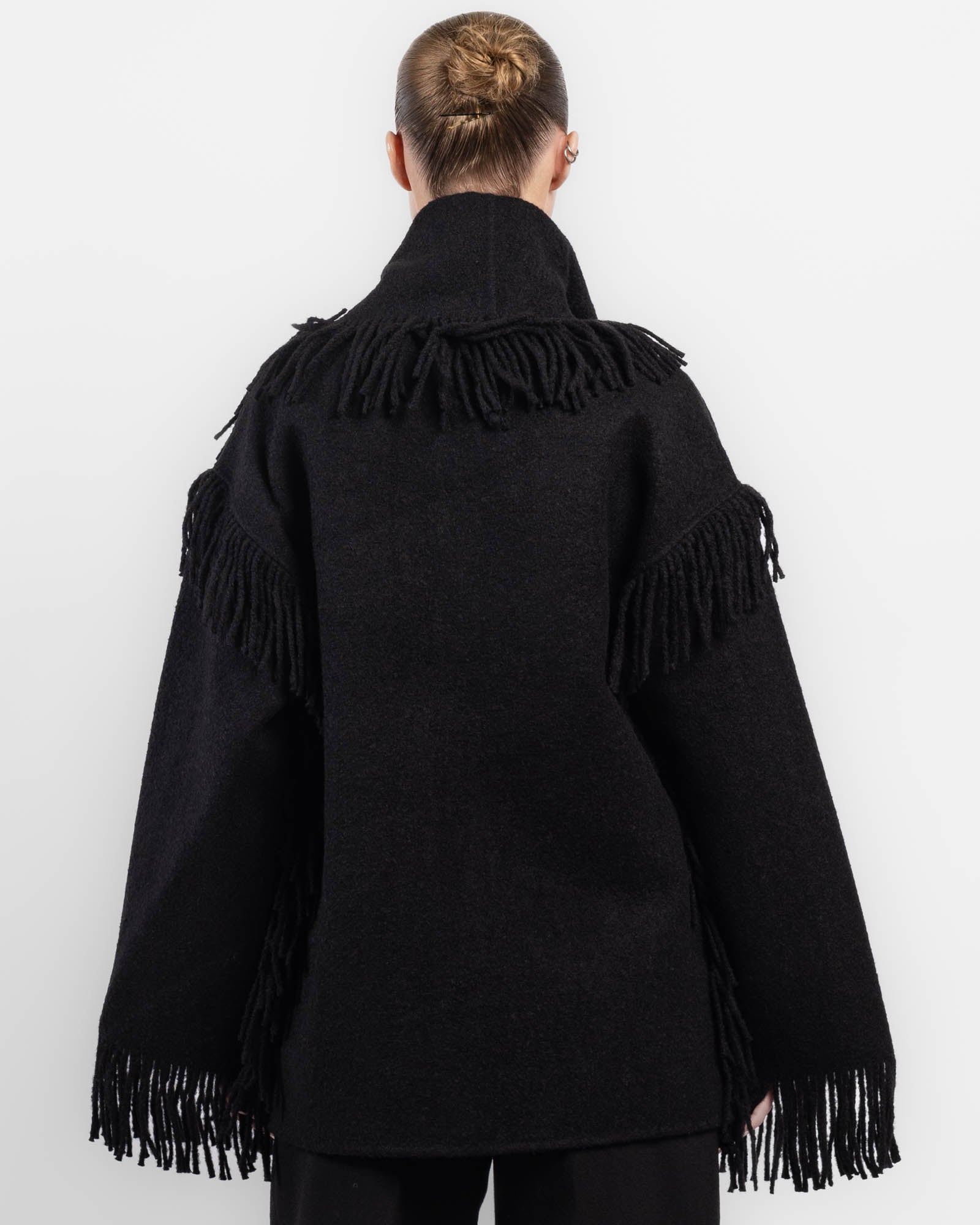 Veste écharpe à franges
