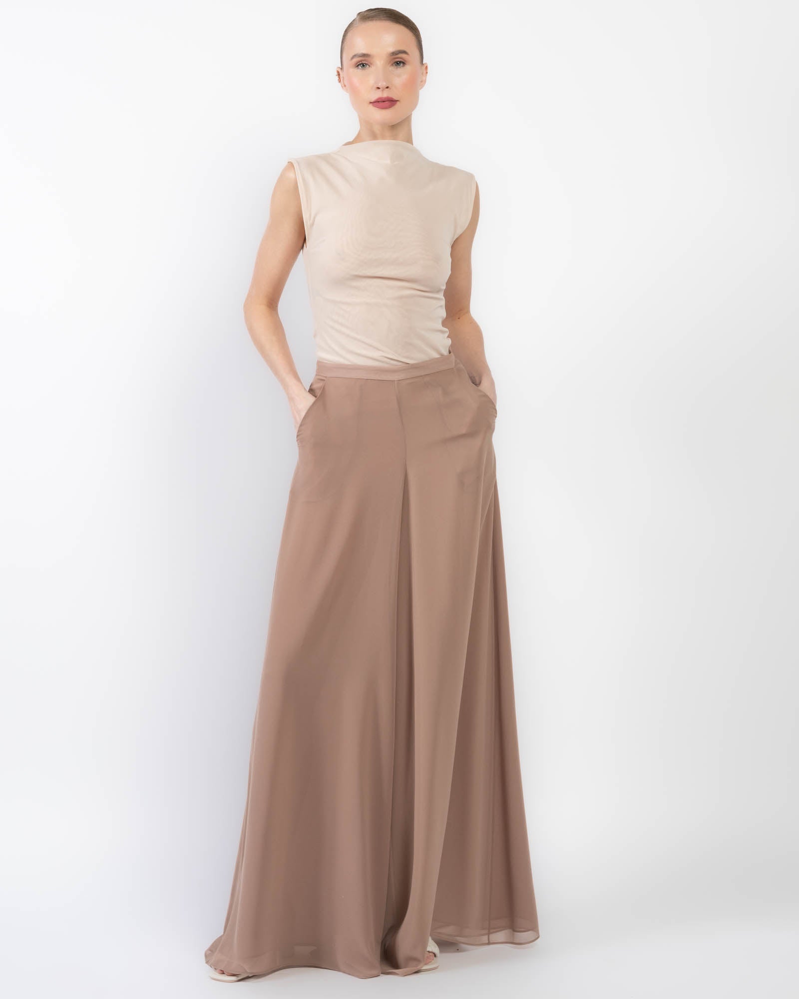 Georgette Wide Leg Pant