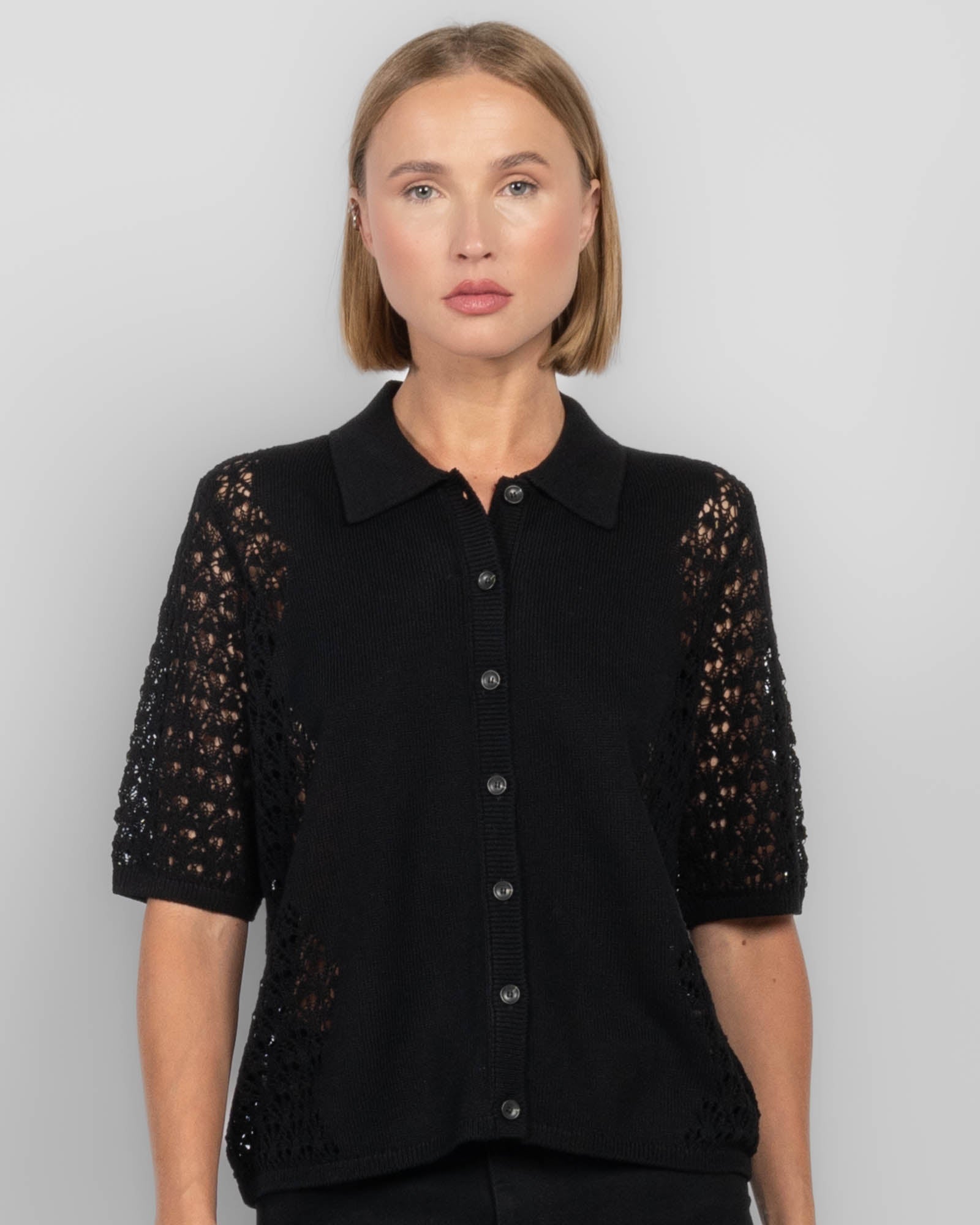Lace Polo Cardigan