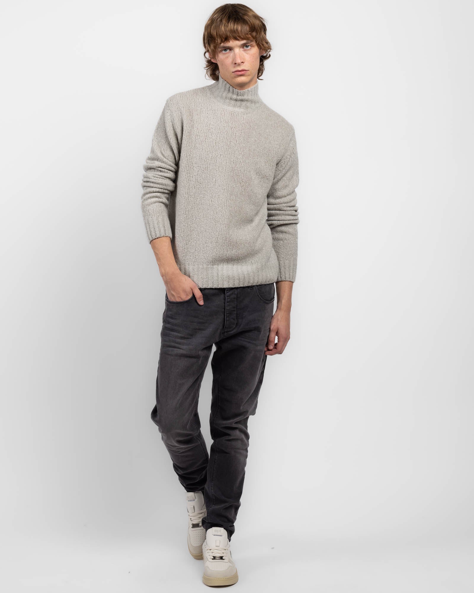 Grainy Mock Sweater