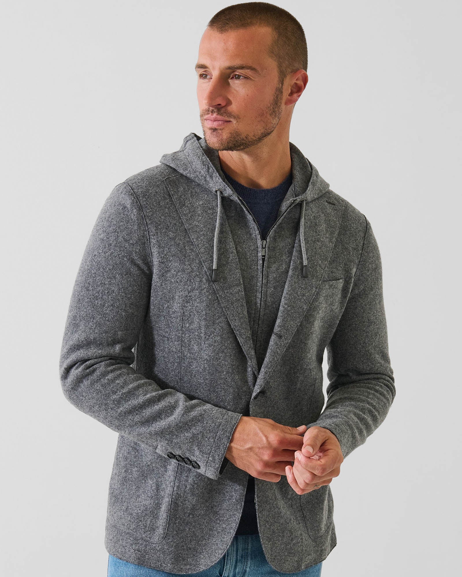 Blazer à capuche en laine