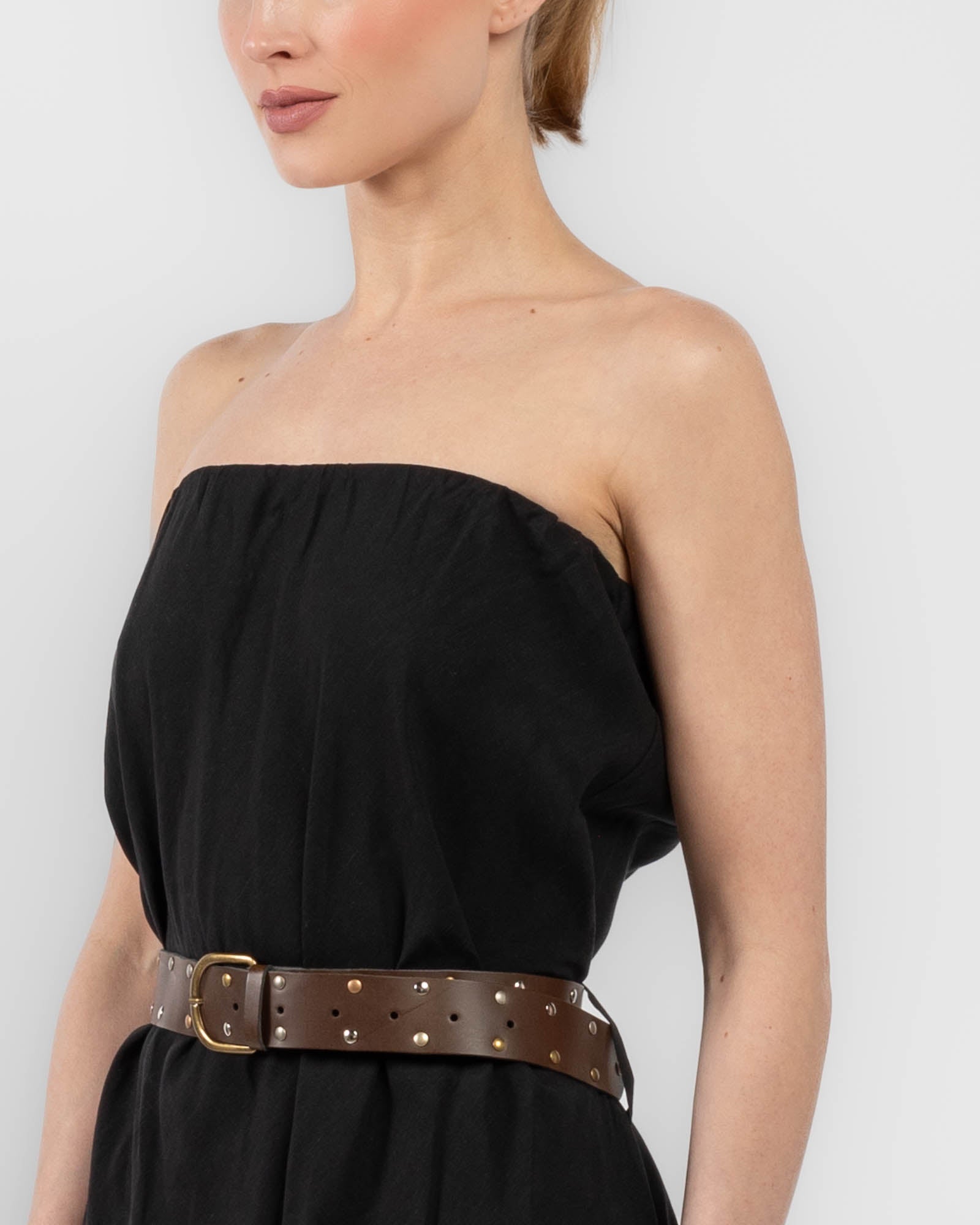 Belt Strapless Dress