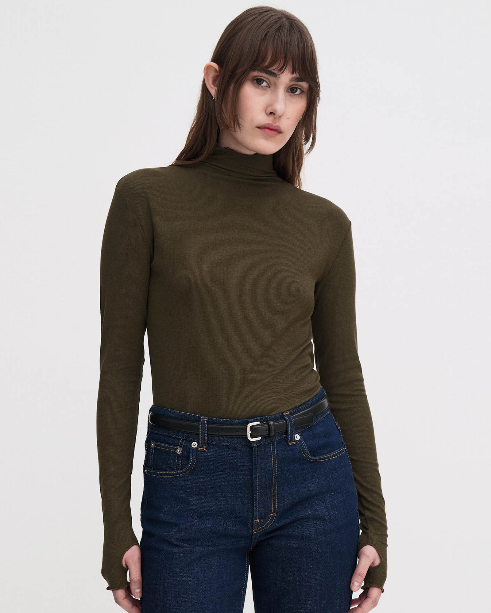 Rib Mock Neck Top