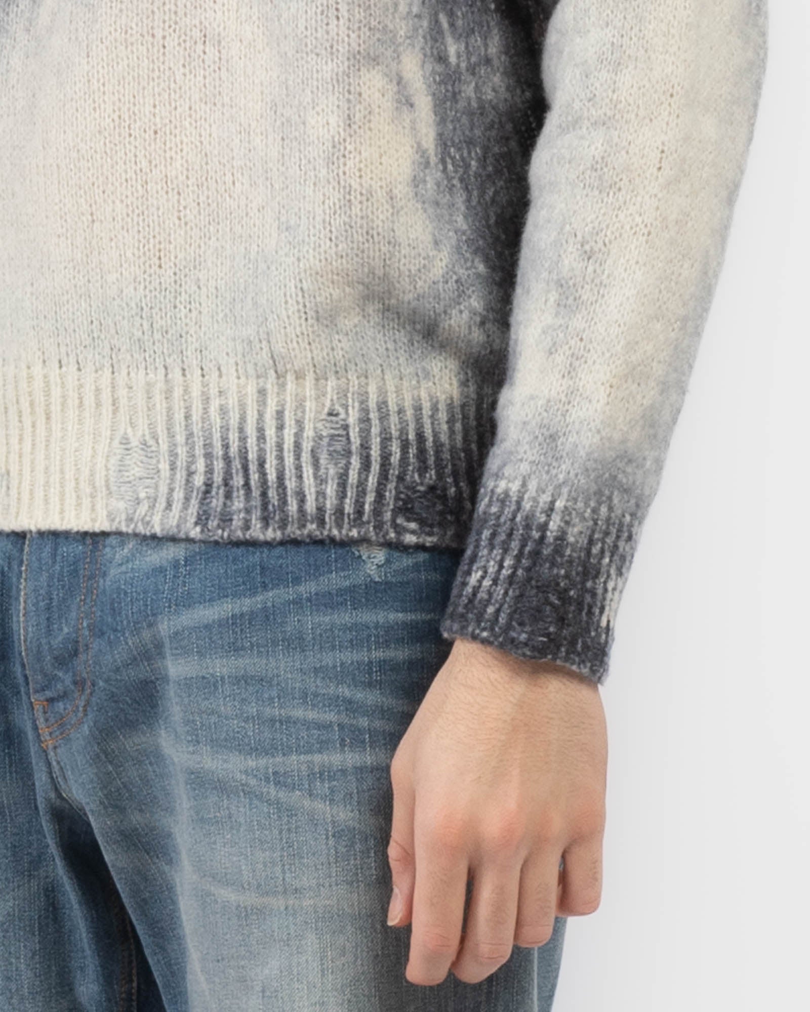 Pull brossé marbré