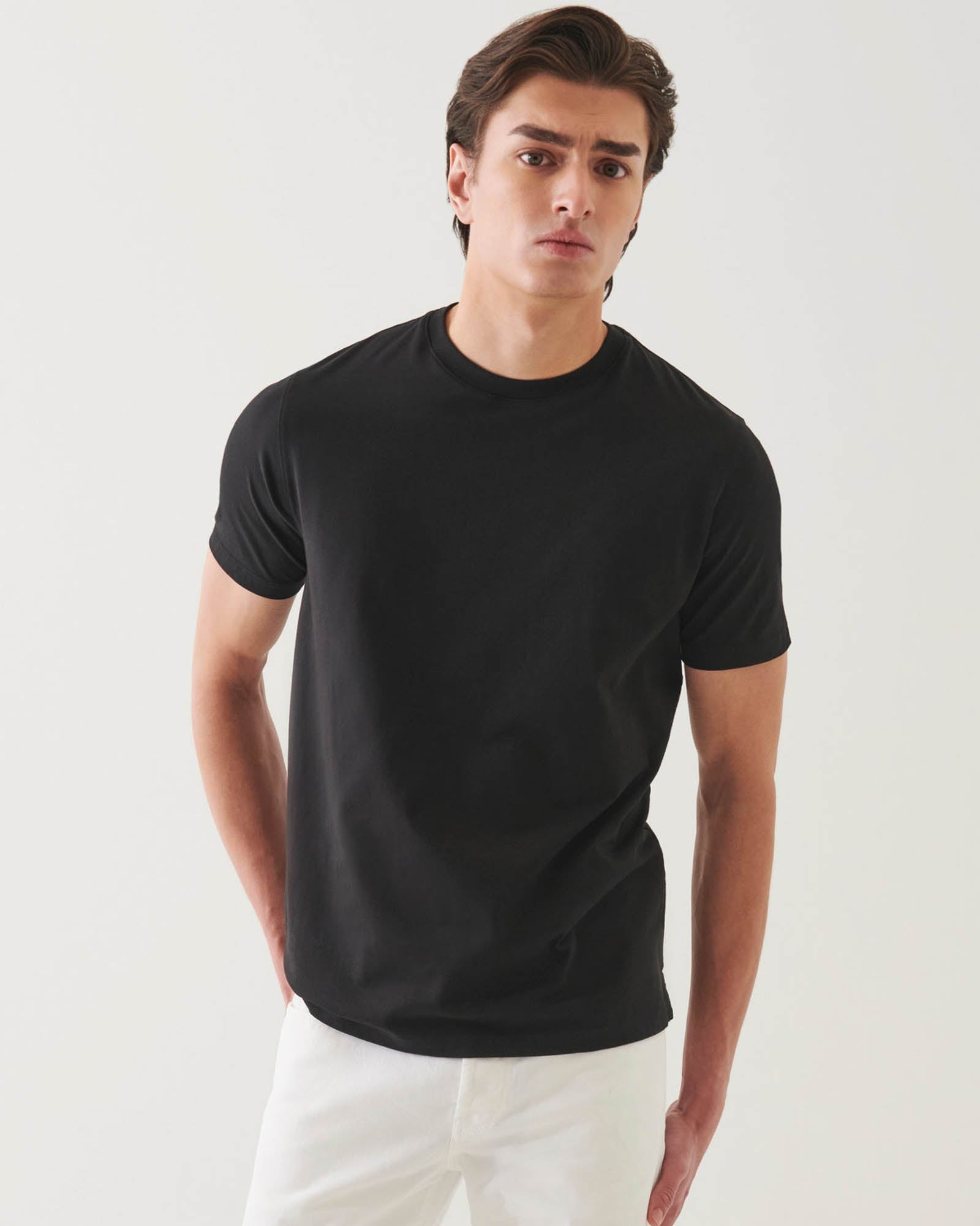 Organic Pima High Neck Crew Tee