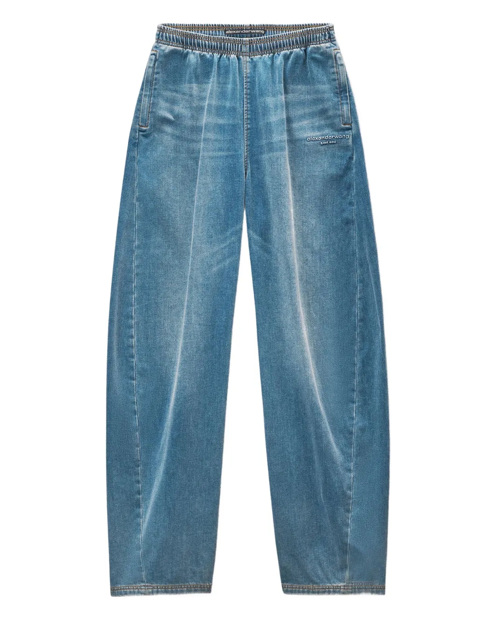 Elastic Waist Denim Sweatpants