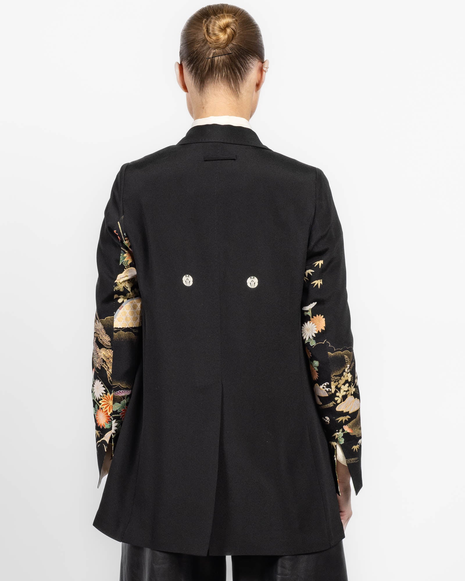 Flared Double-Breasted Kimono Jacket