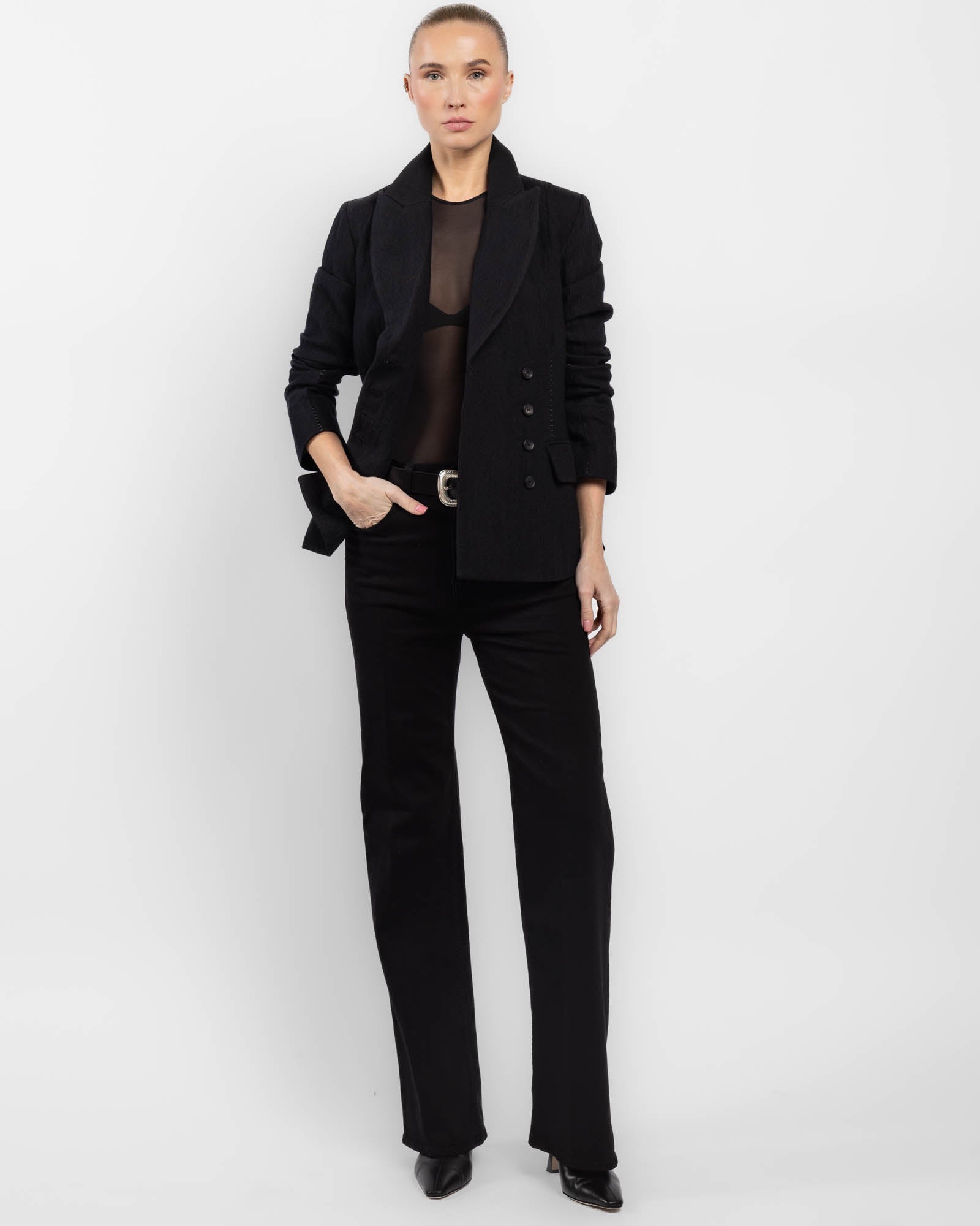 Crumpled Double-Breasted Jacket