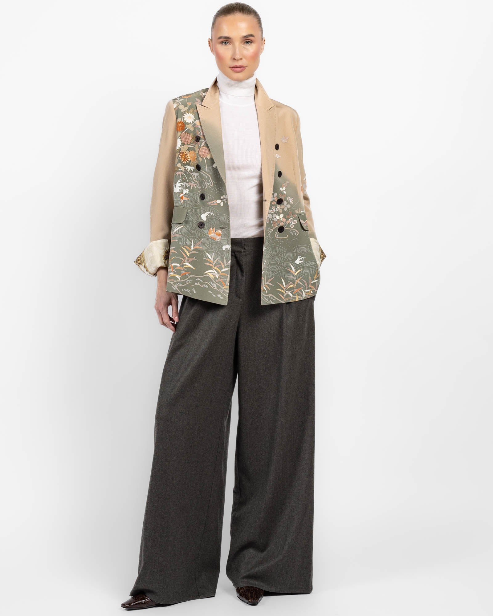Double-Breasted Kimono Jacket