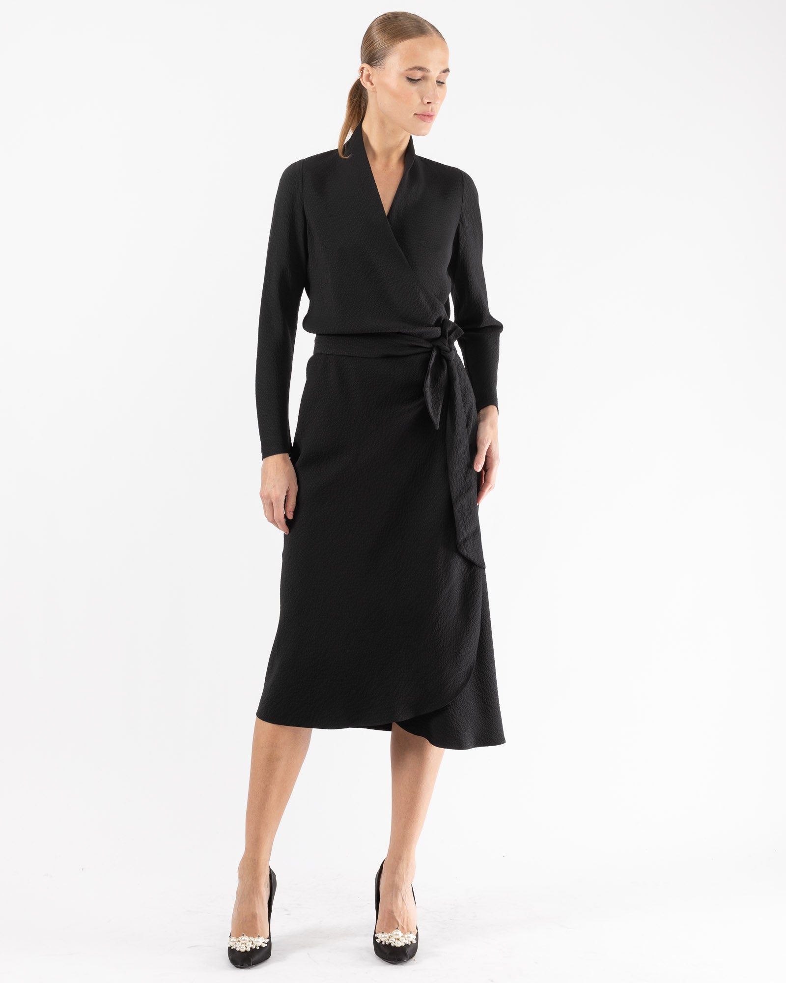 Long Sleeve Wrap Dress