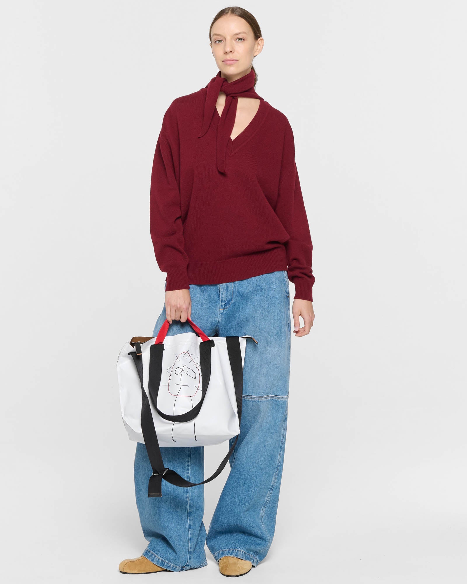 Long Sleeve Foulard Knit Top