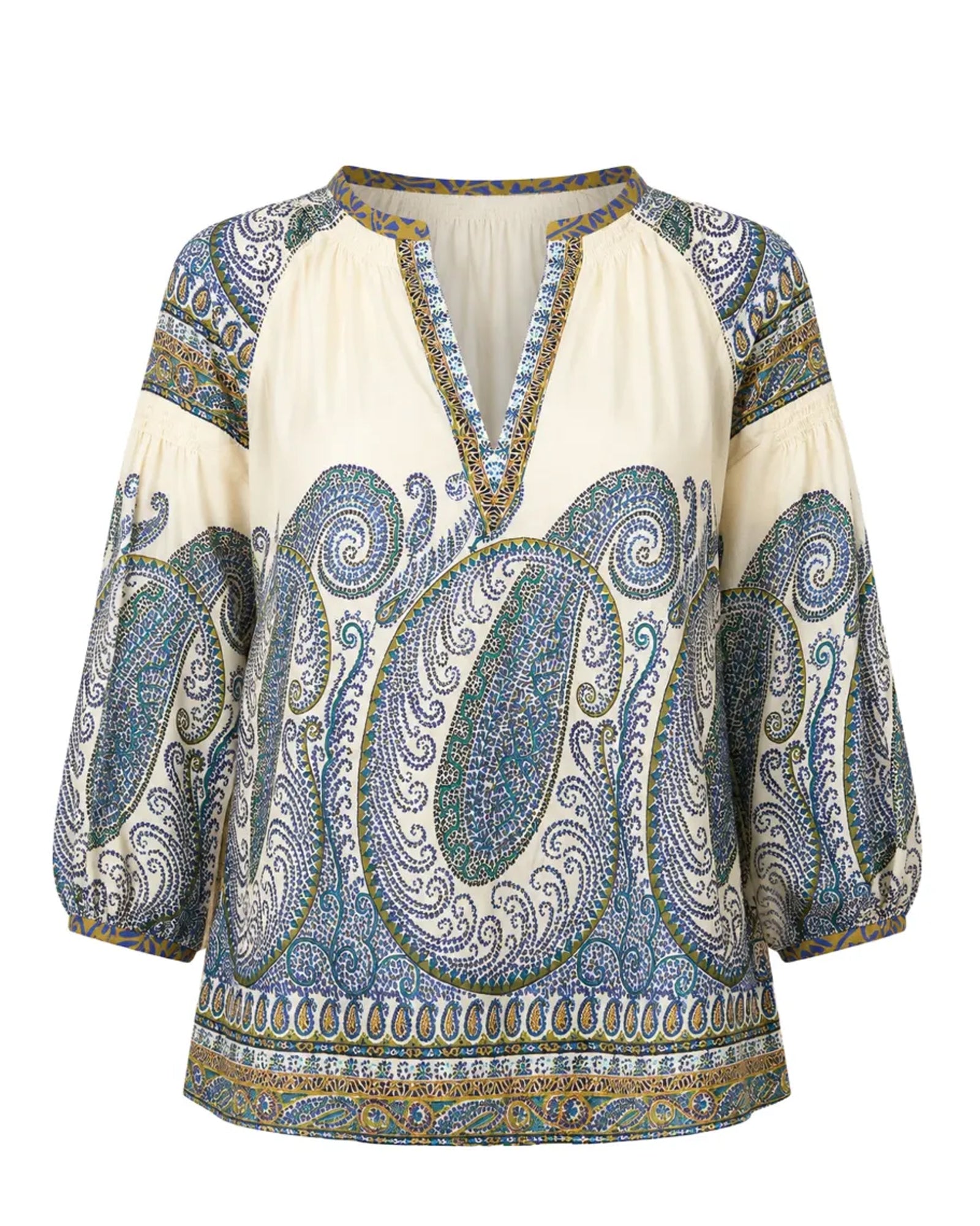 Arcadia Paisley Smock Blouse
