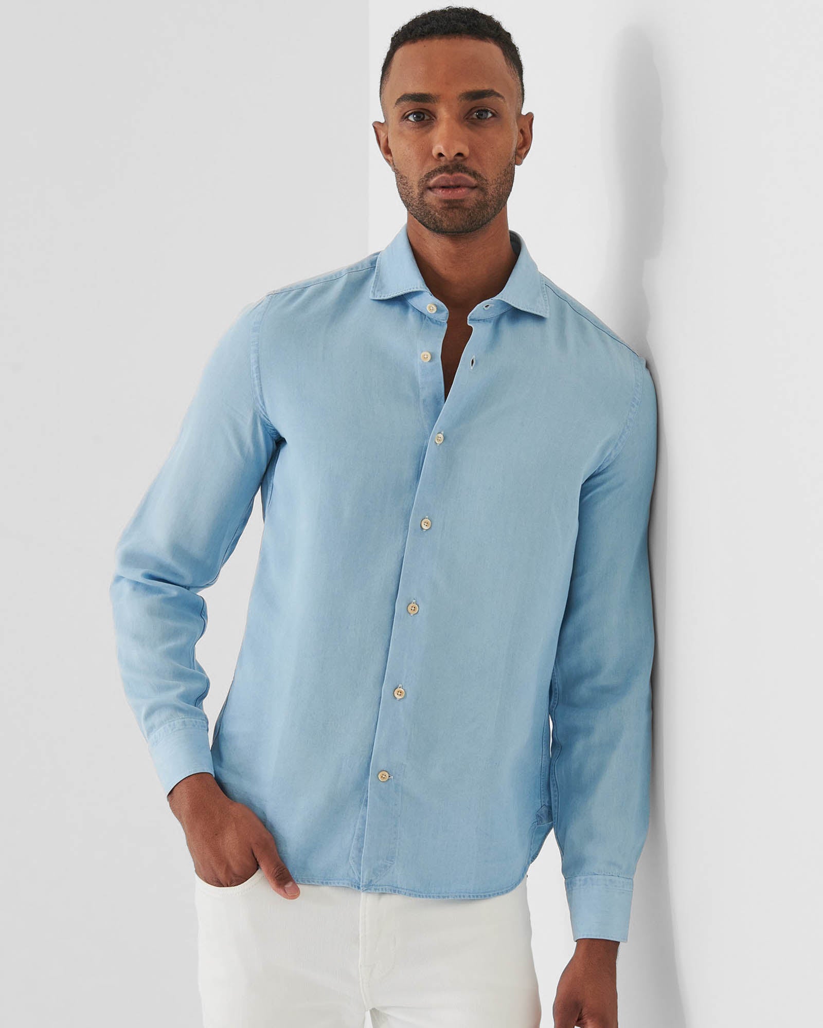 Long Sleeve Tencel Denim Shirt