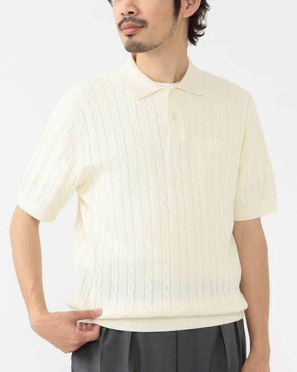 Knit Cable Polo Shirt