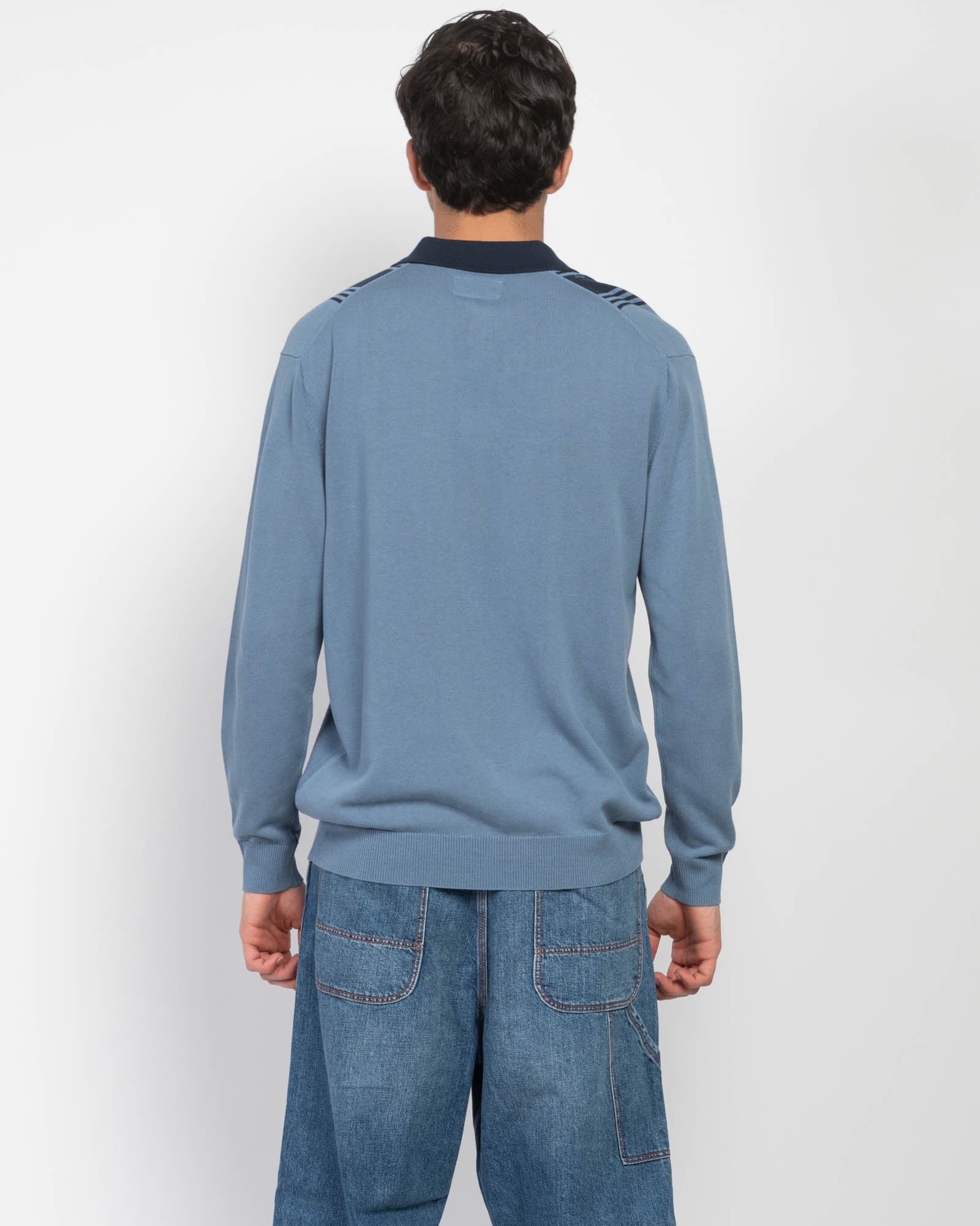 Polo à rayures en tricot 12G