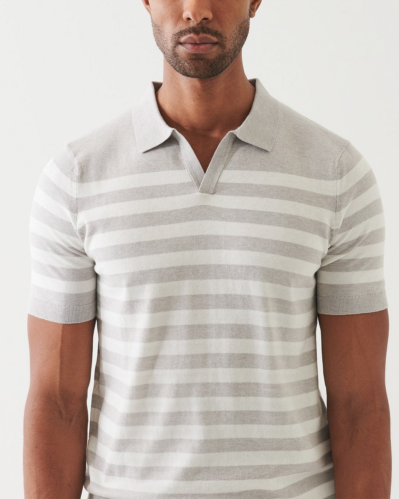 Stripe Open Polo T-Shirt